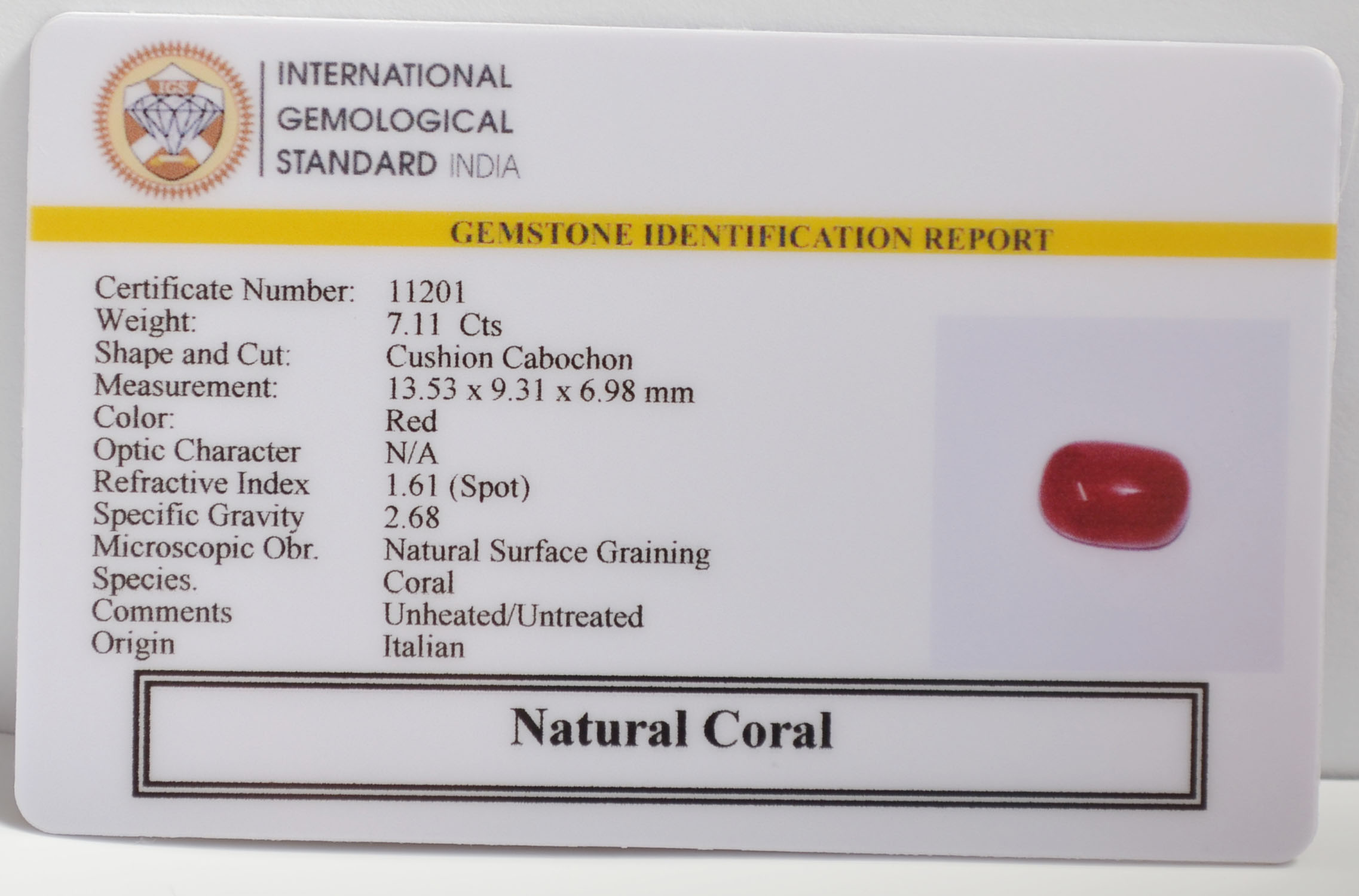 CRL6399 2 CORAL 7.11 Ct.