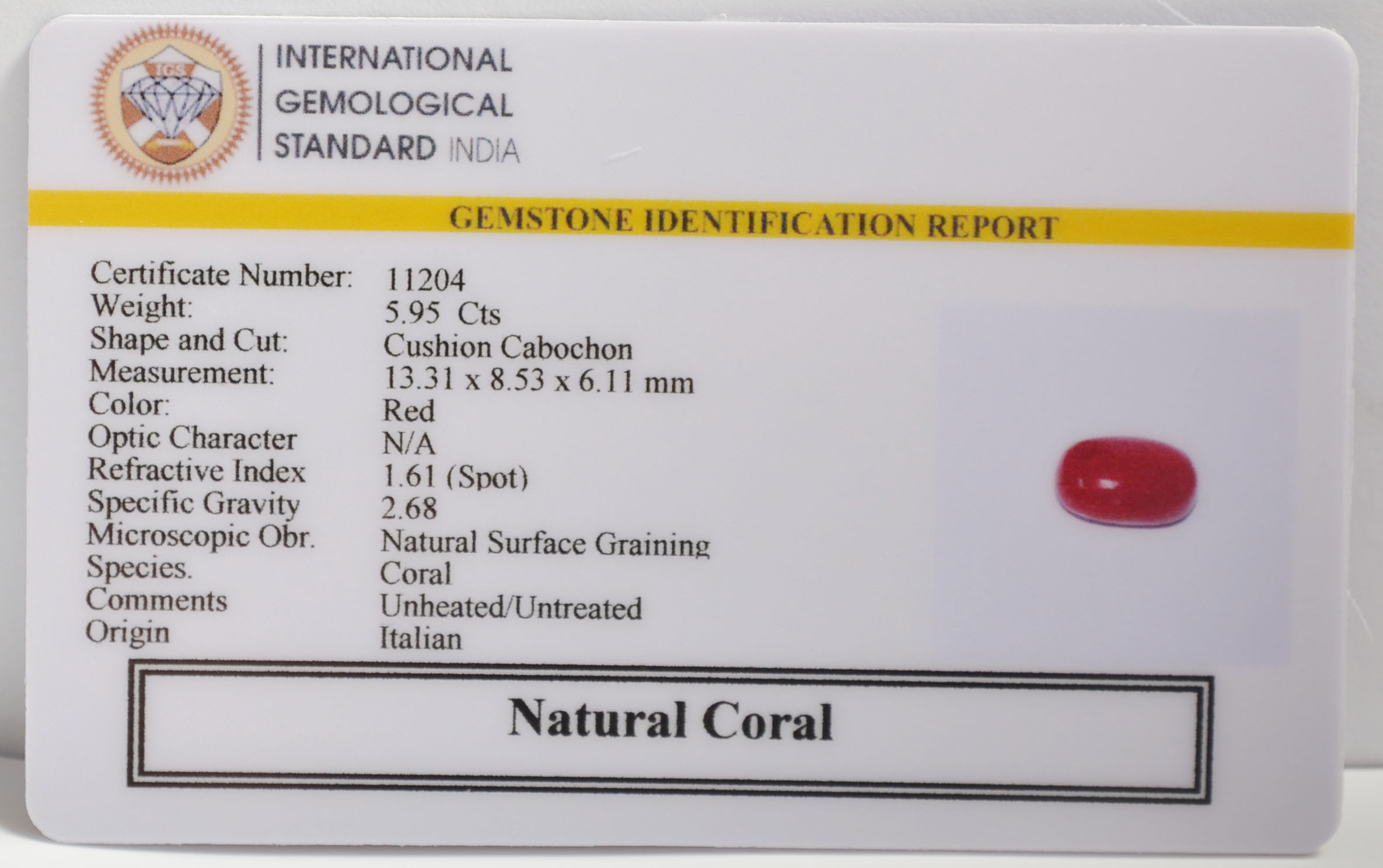 CRL6400 2 CORAL 5.95 Ct.