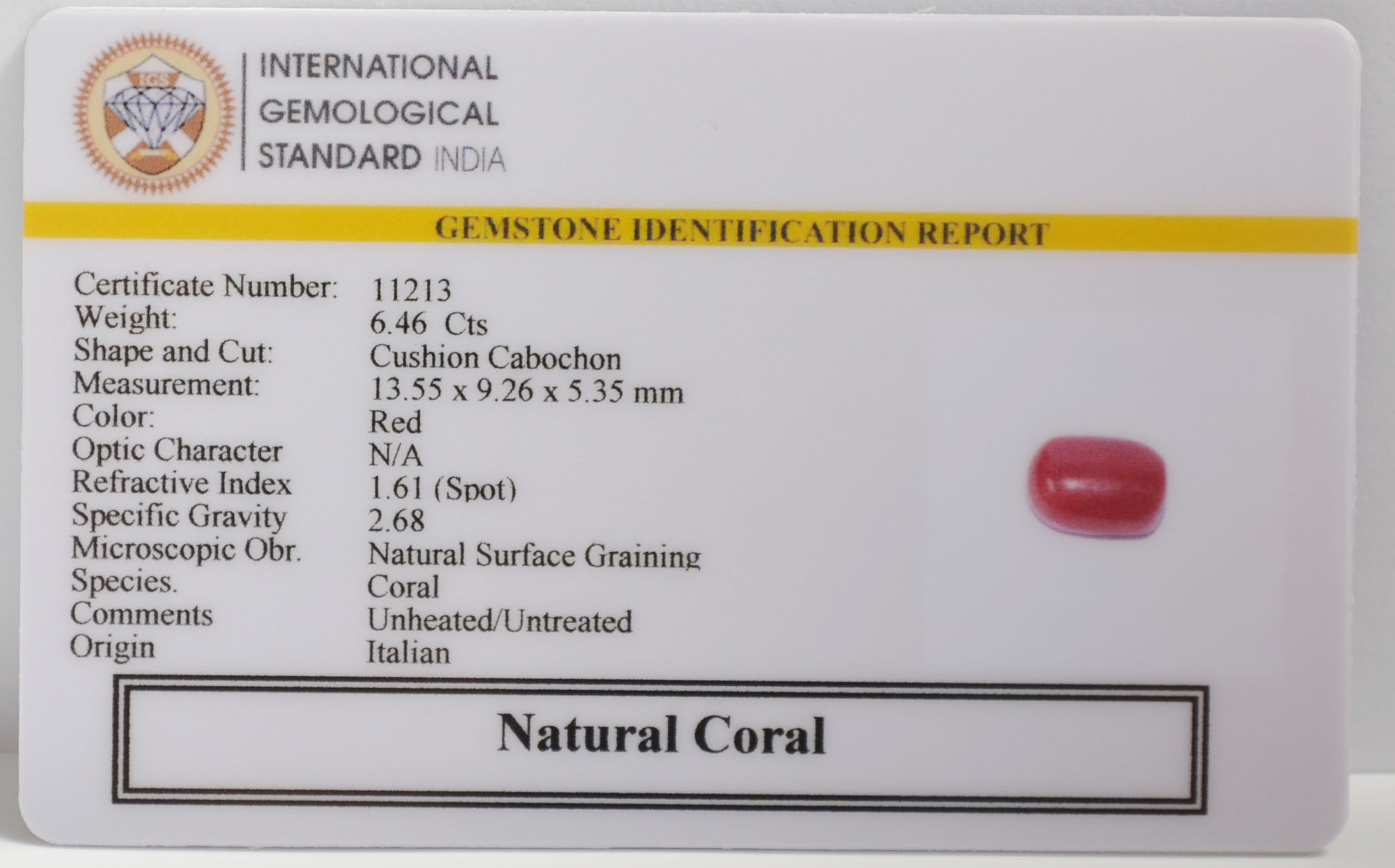 CRL6407 2 CORAL 6.46 Ct.