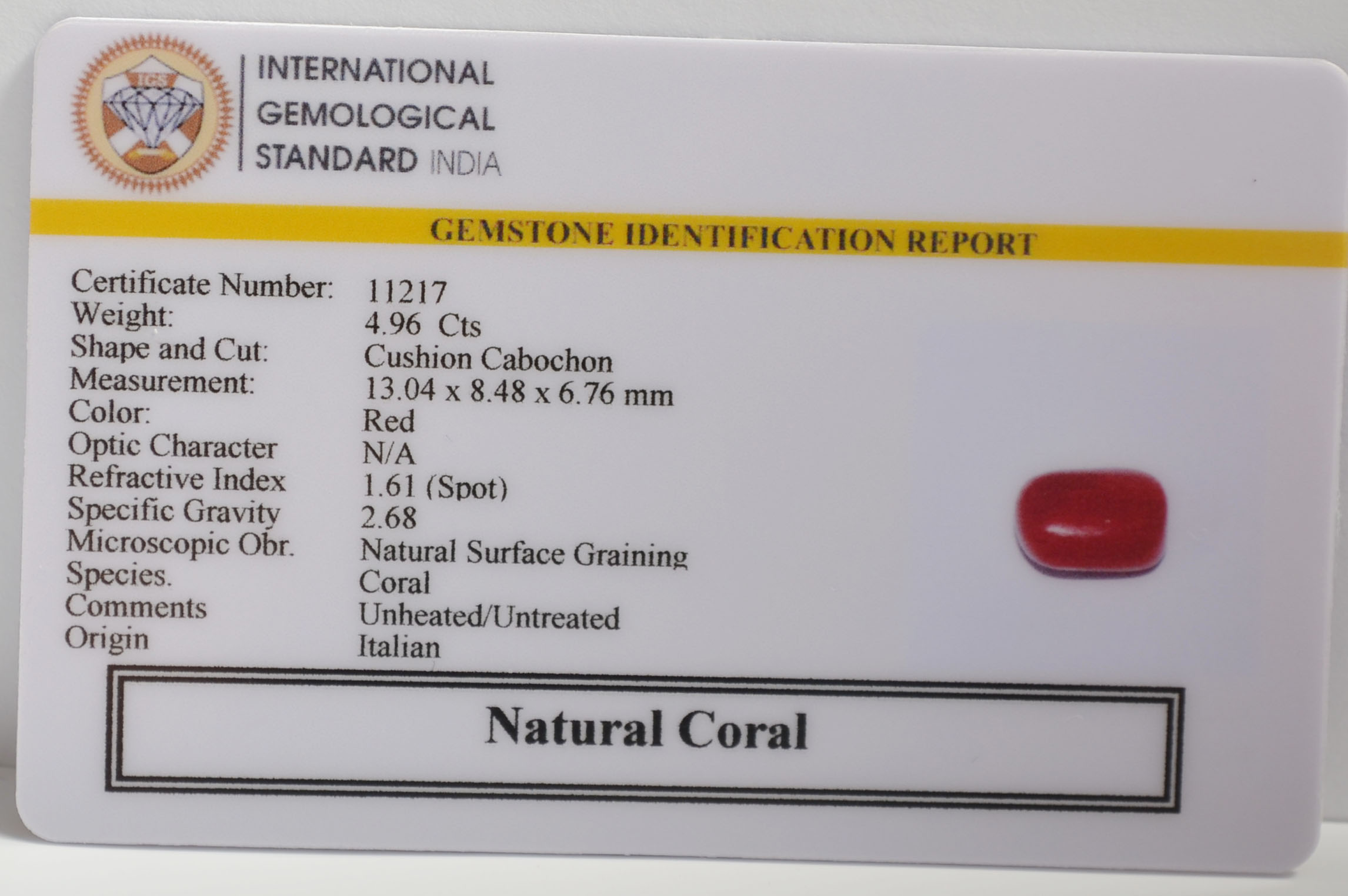 CRL6410 2 CORAL 4.96 Ct.