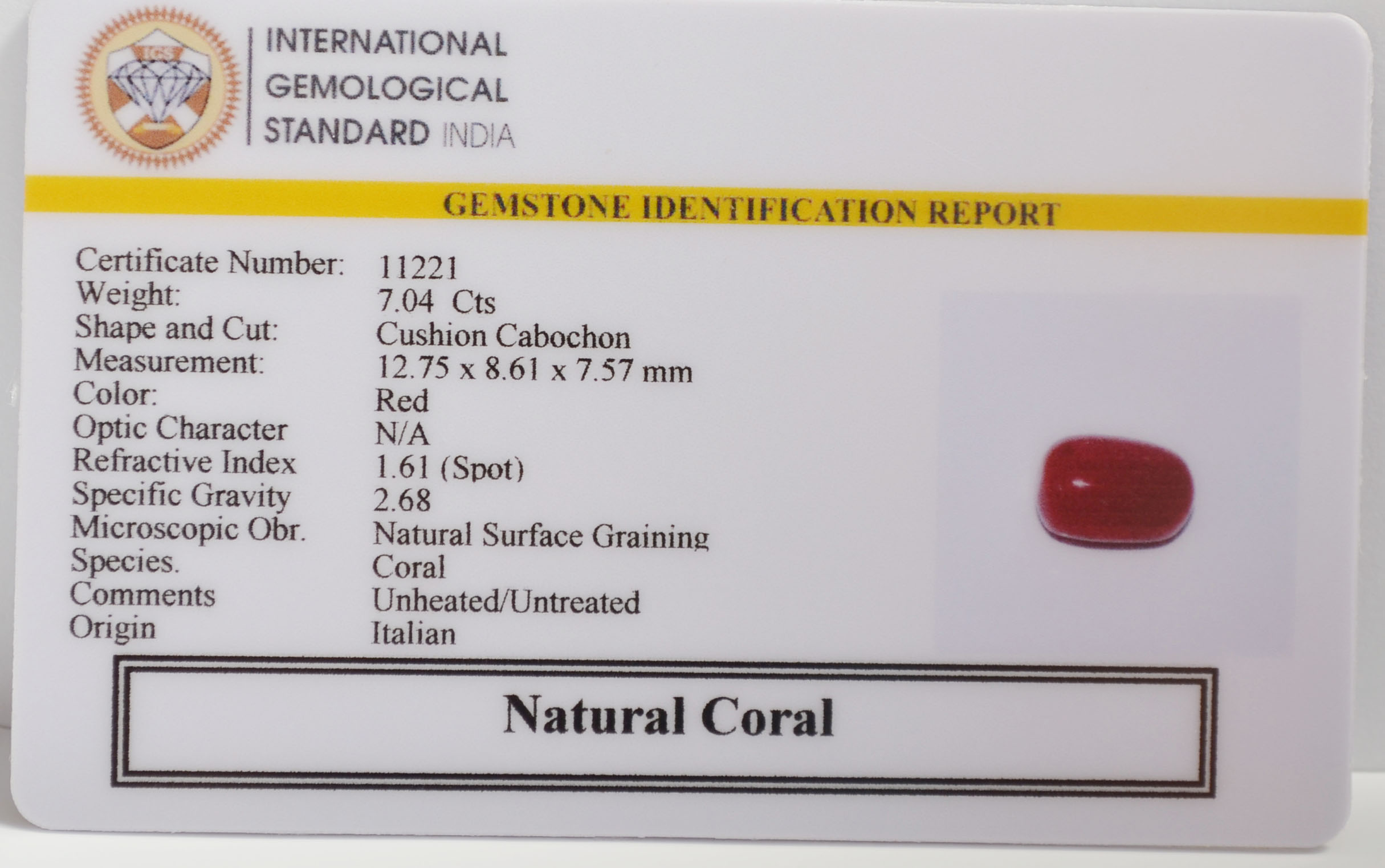 CORAL 7.04 Ct. 3 CRL6413 2 CORAL 7.04 Ct.
