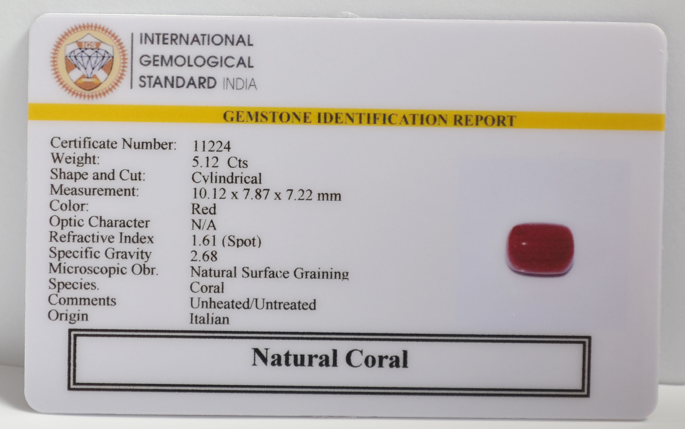 CRL6416 2 CORAL 5.12 Ct.