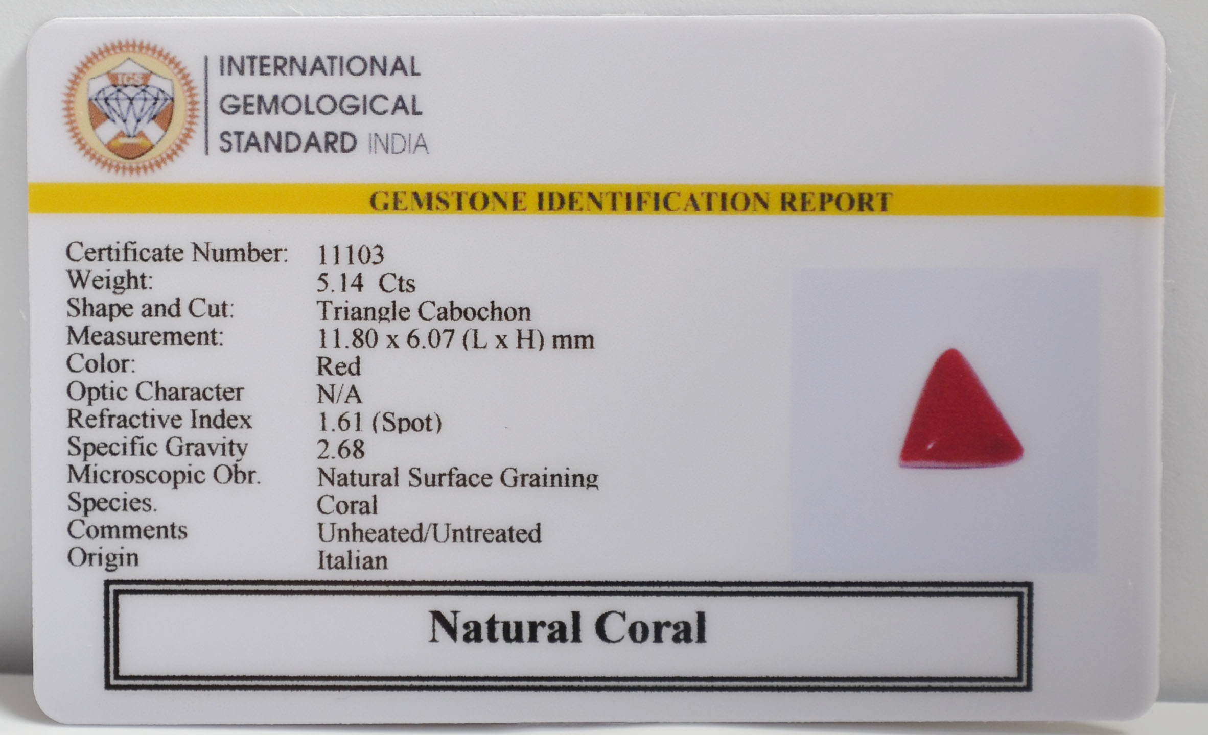 CRLG6293 2 CORAL 5.14 Ct.