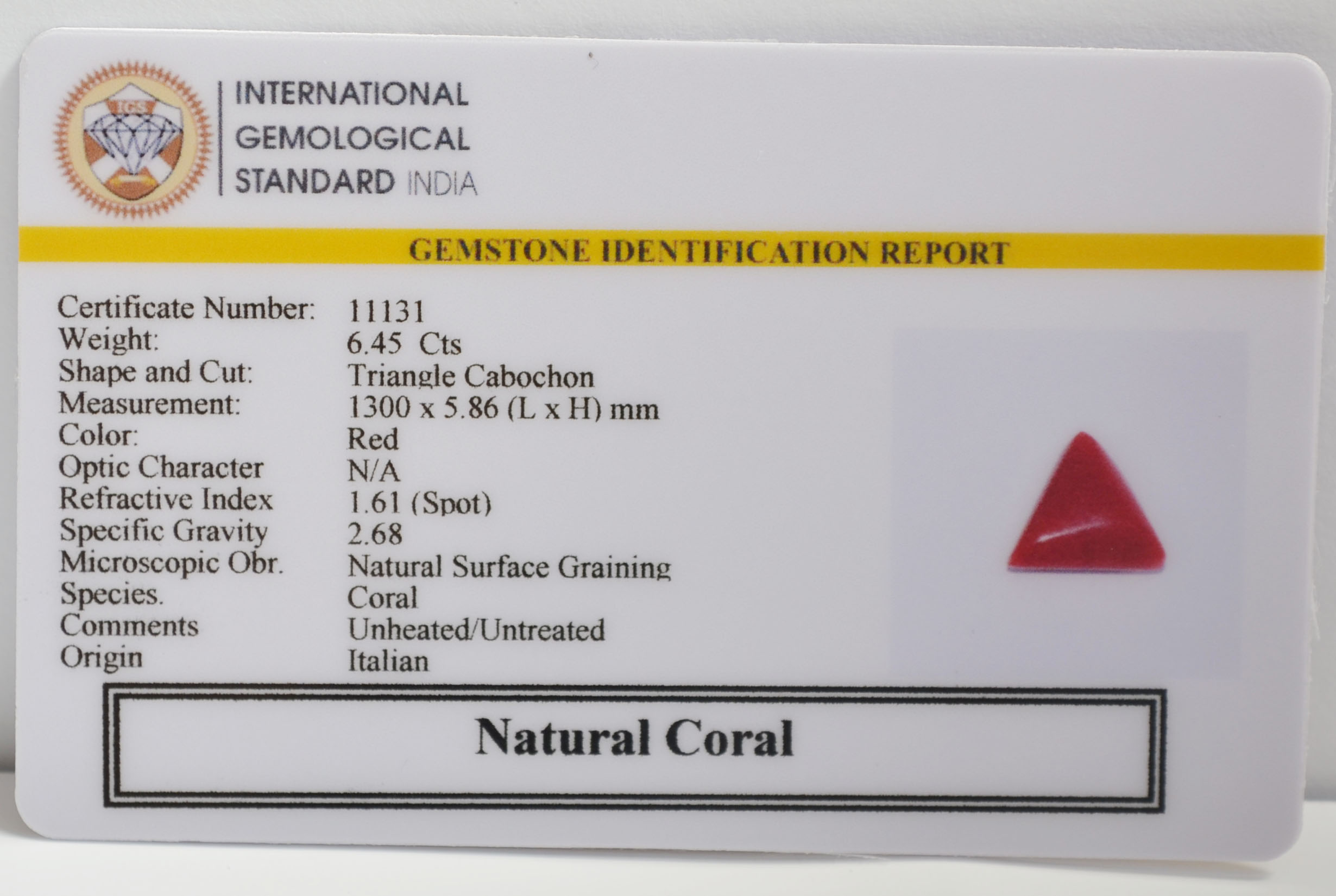 CRLG6297 2 CORAL 6.45 Ct.