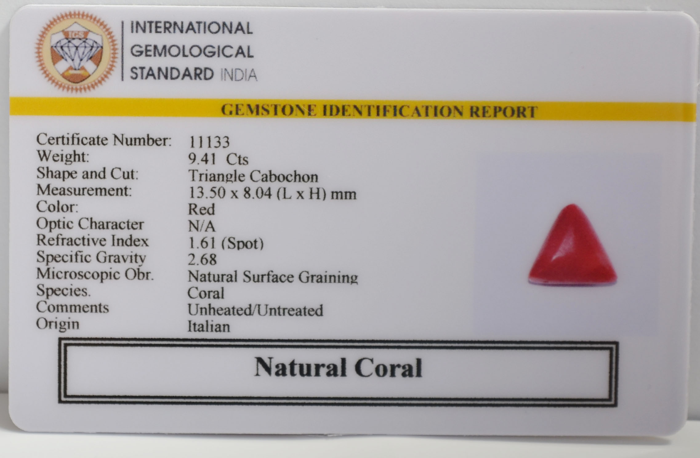 CRLG6299 2 CORAL 9.41 Ct.