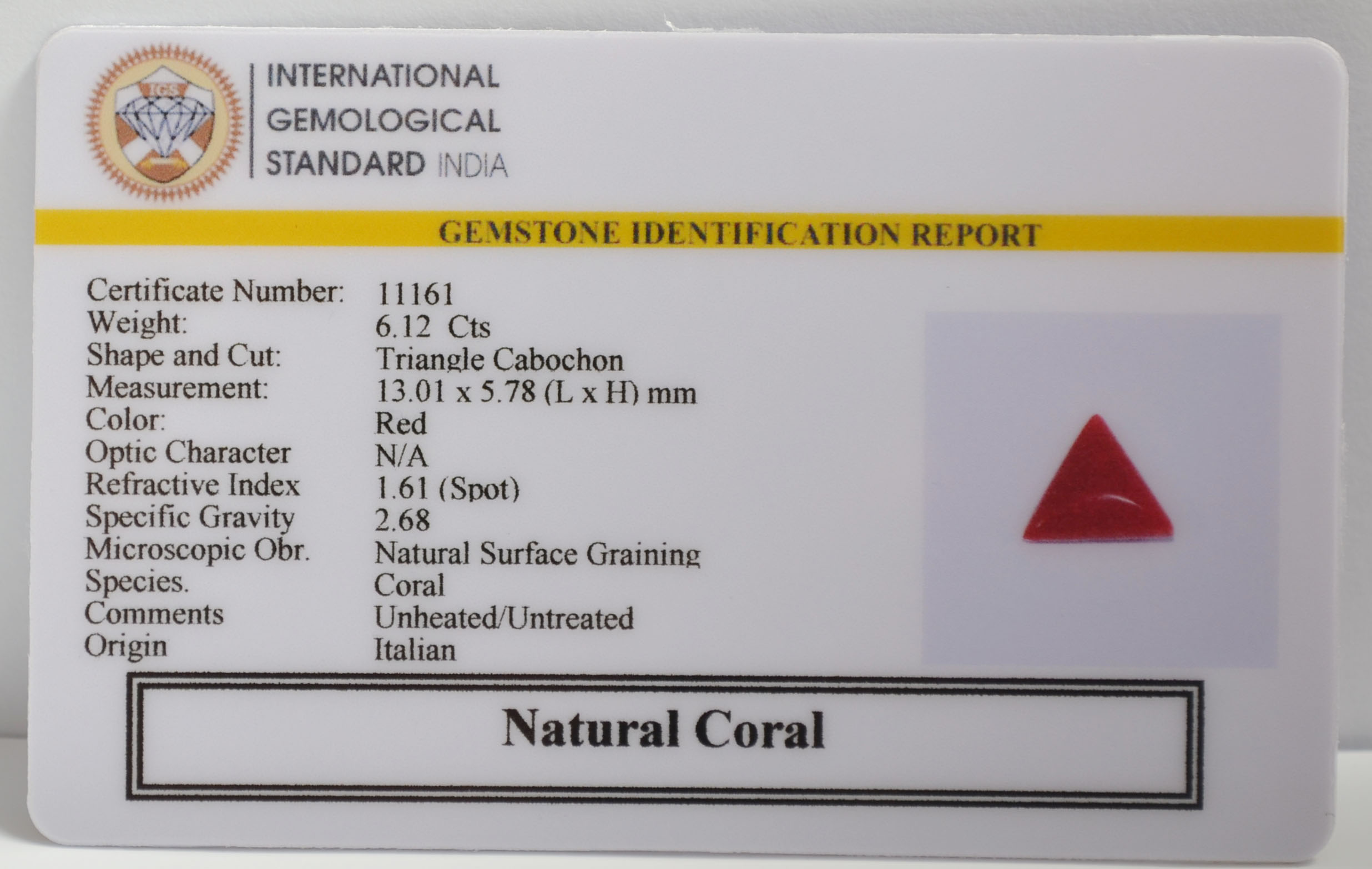 CRLG6304 2 CORAL 6.12 Ct.