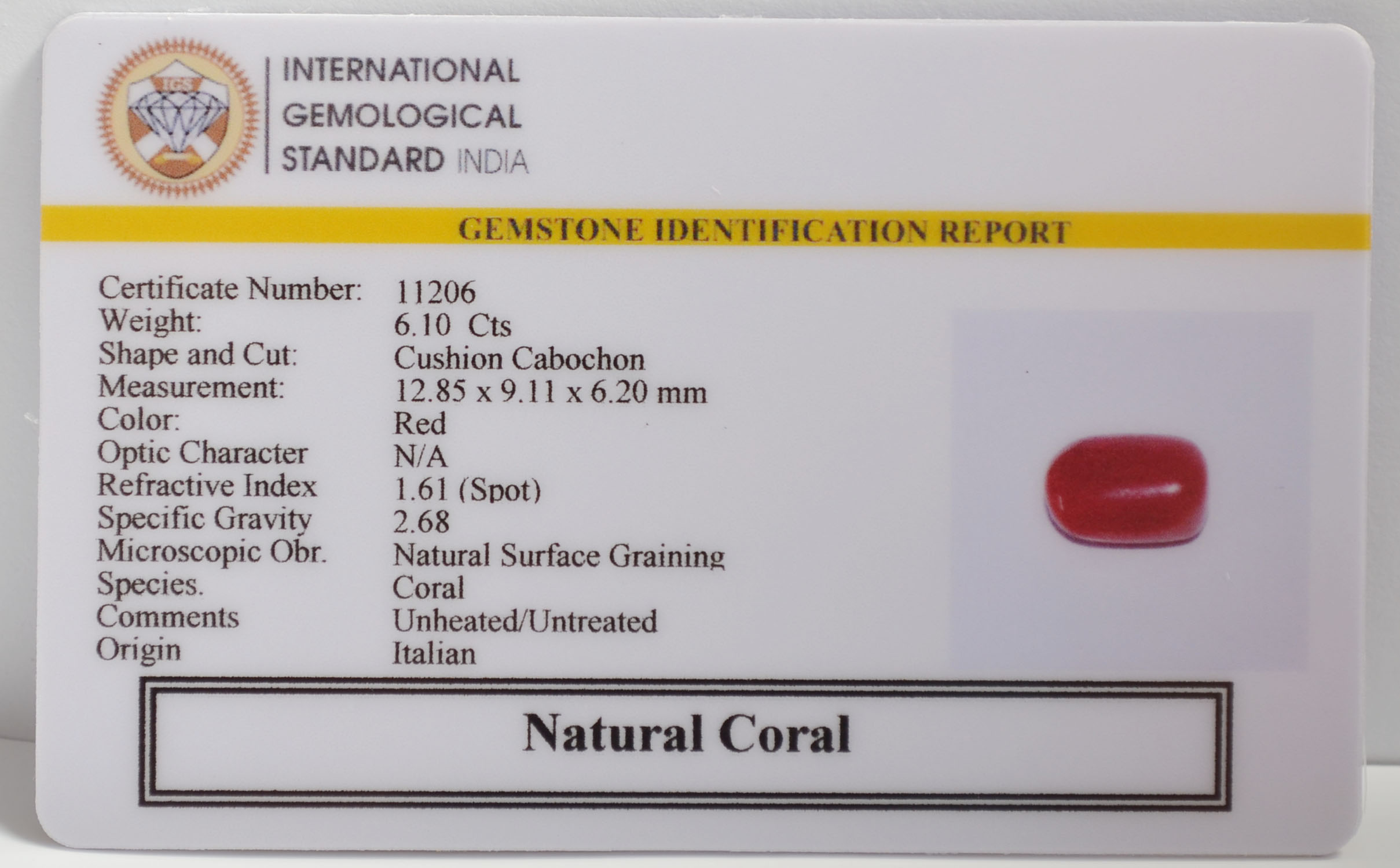 CRLG6310 2 CORAL 6.1 Ct.