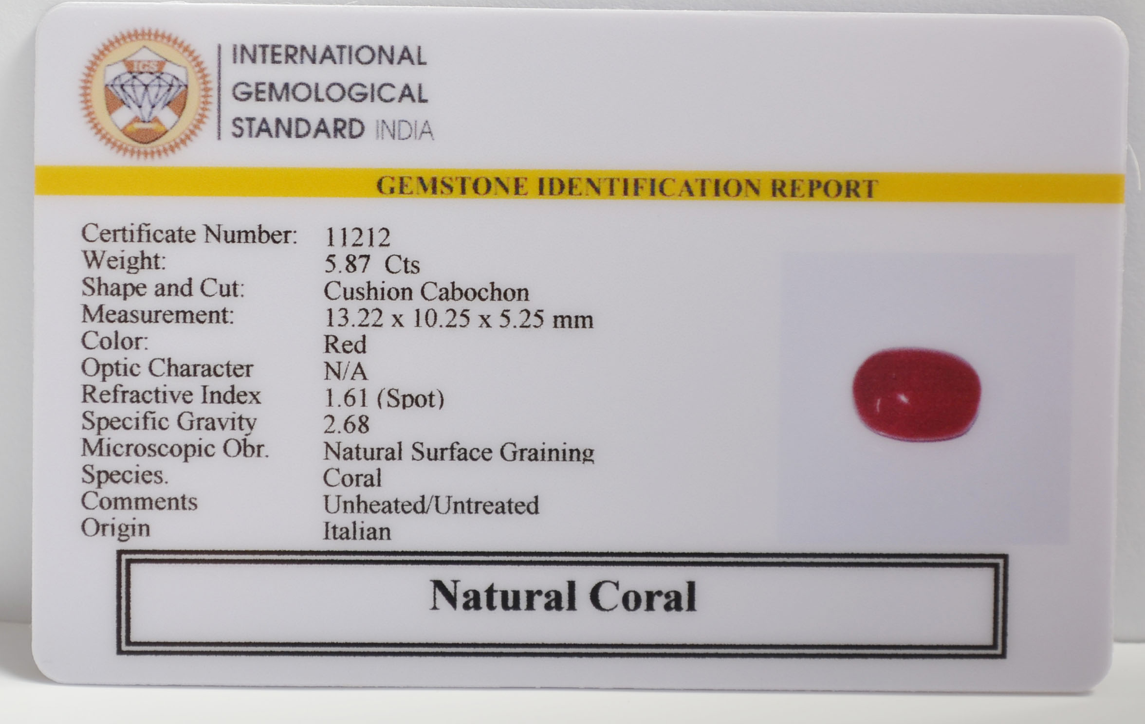 CRLG6311 2 CORAL 5.87 Ct.