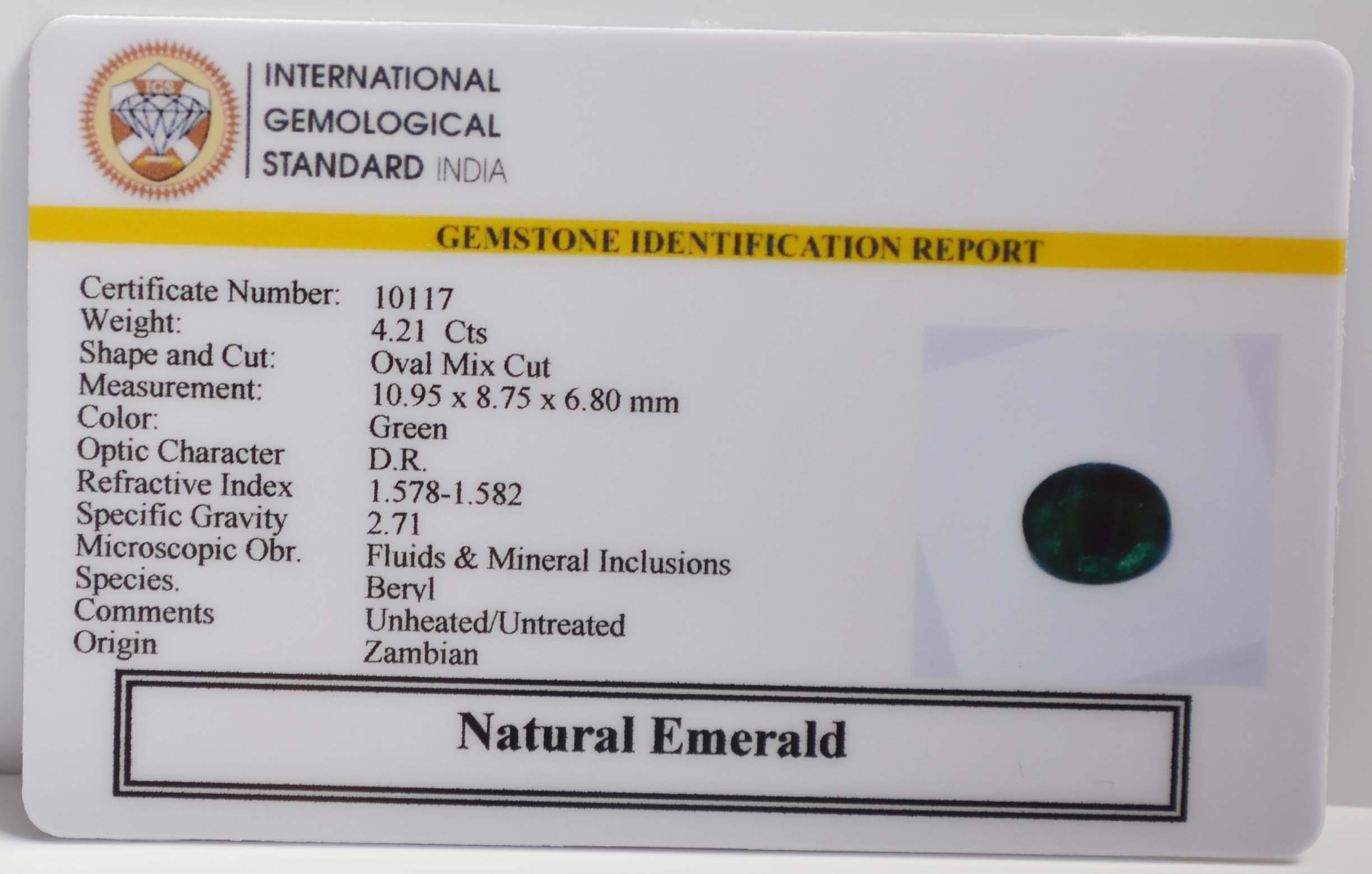 EMR22113 2 EMERALD 4.21 Ct.