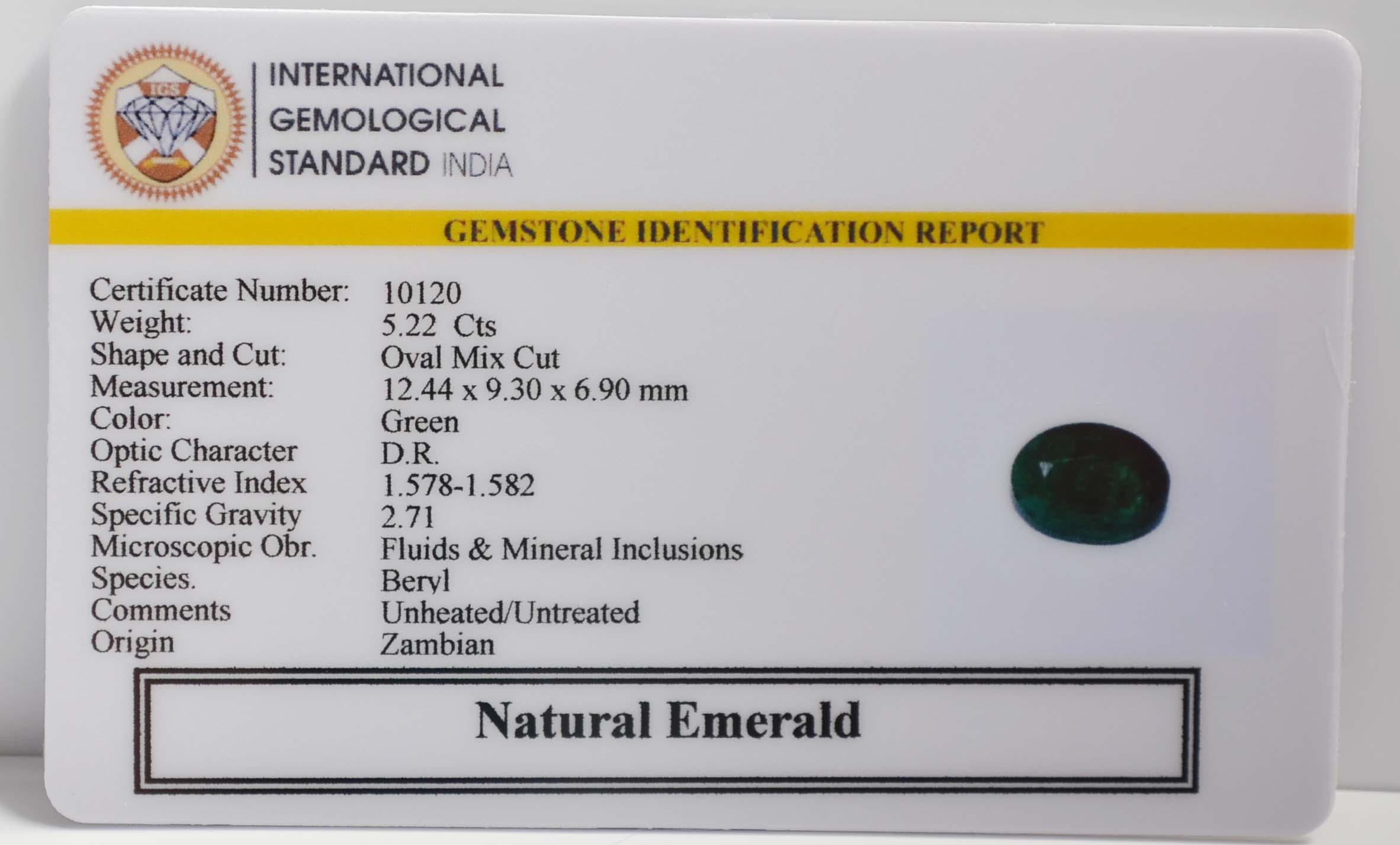 EMR22116 2 EMERALD 5.22 Ct.