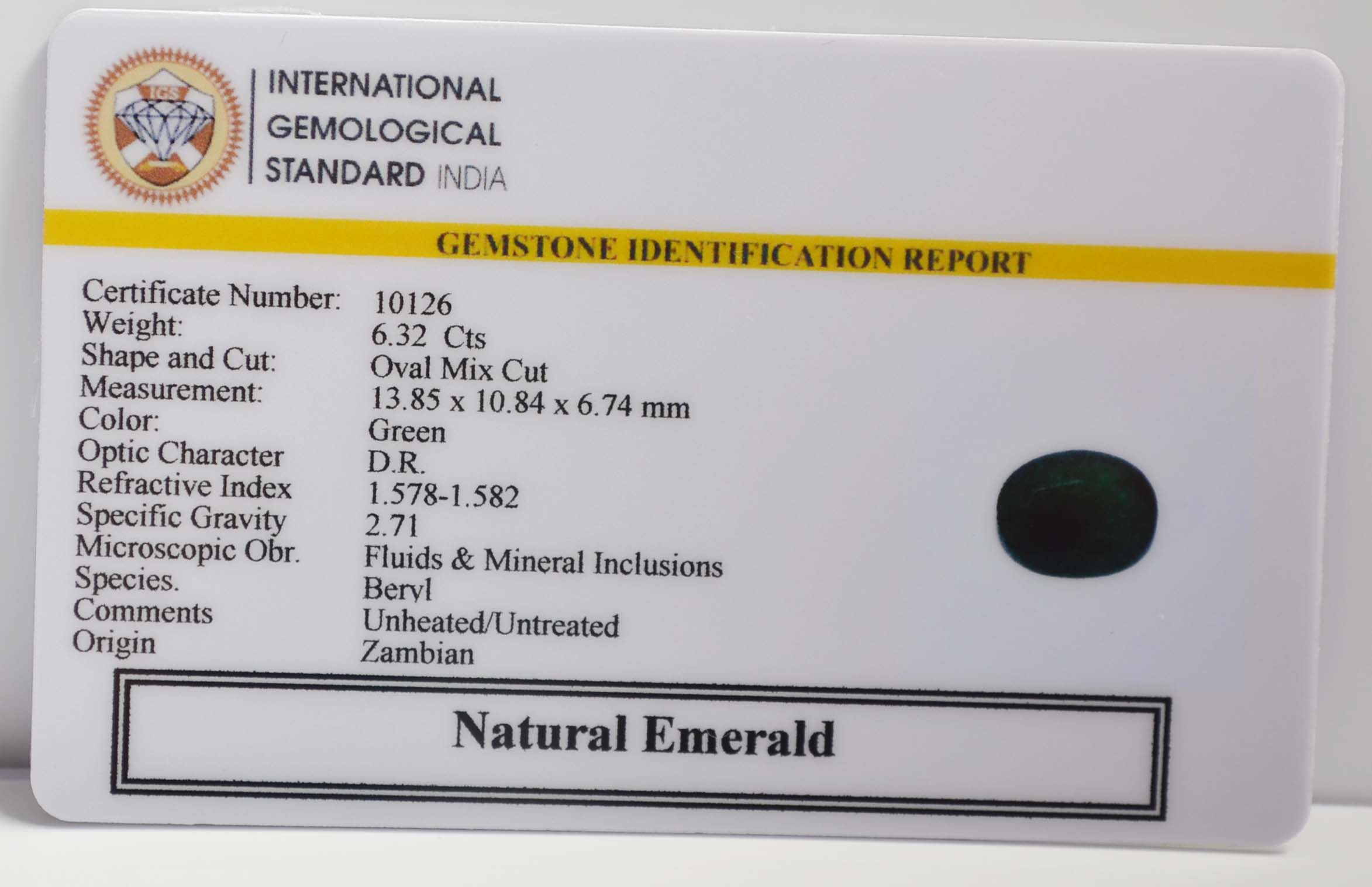 EMERALD 6.32 Ct. 3 EMR22120 2 EMERALD 6.32 Ct.