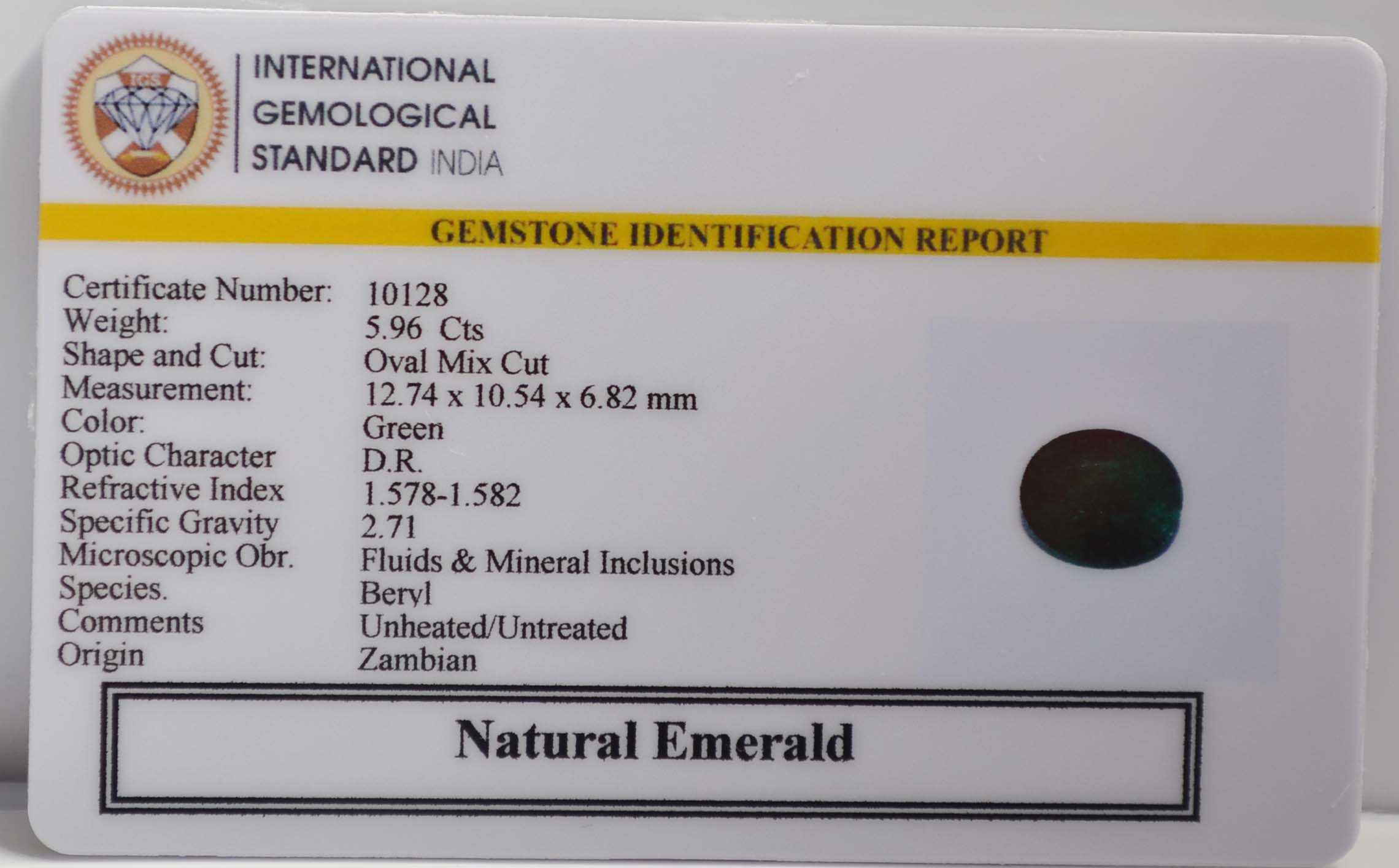 EMERALD 5.96 Ct. 3 EMR22122 2 EMERALD 5.96 Ct.