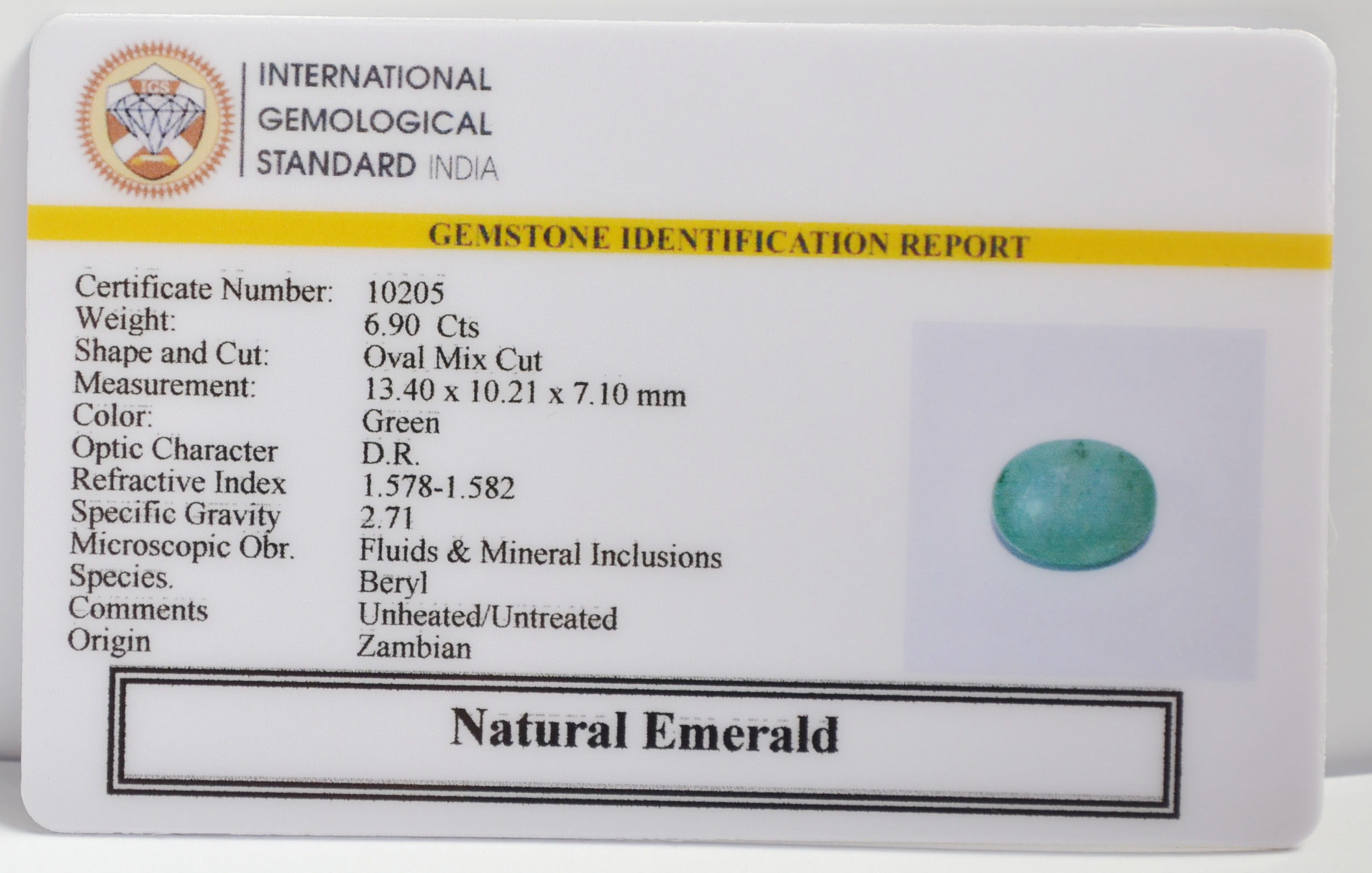 EMERALD 6.9 Ct. 3 EMR22127 2 EMERALD 6.9 Ct.