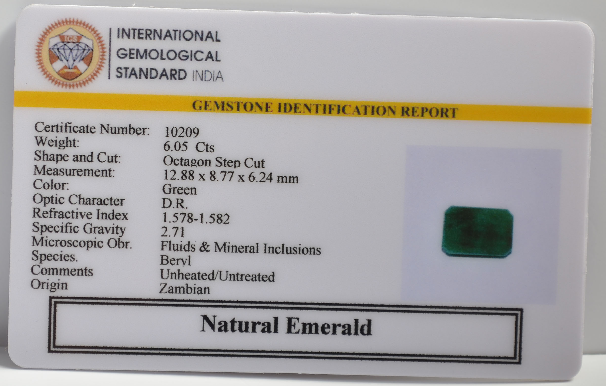 EMERALD 6.05 Ct. 3 EMR22130 2 EMERALD 6.05 Ct.