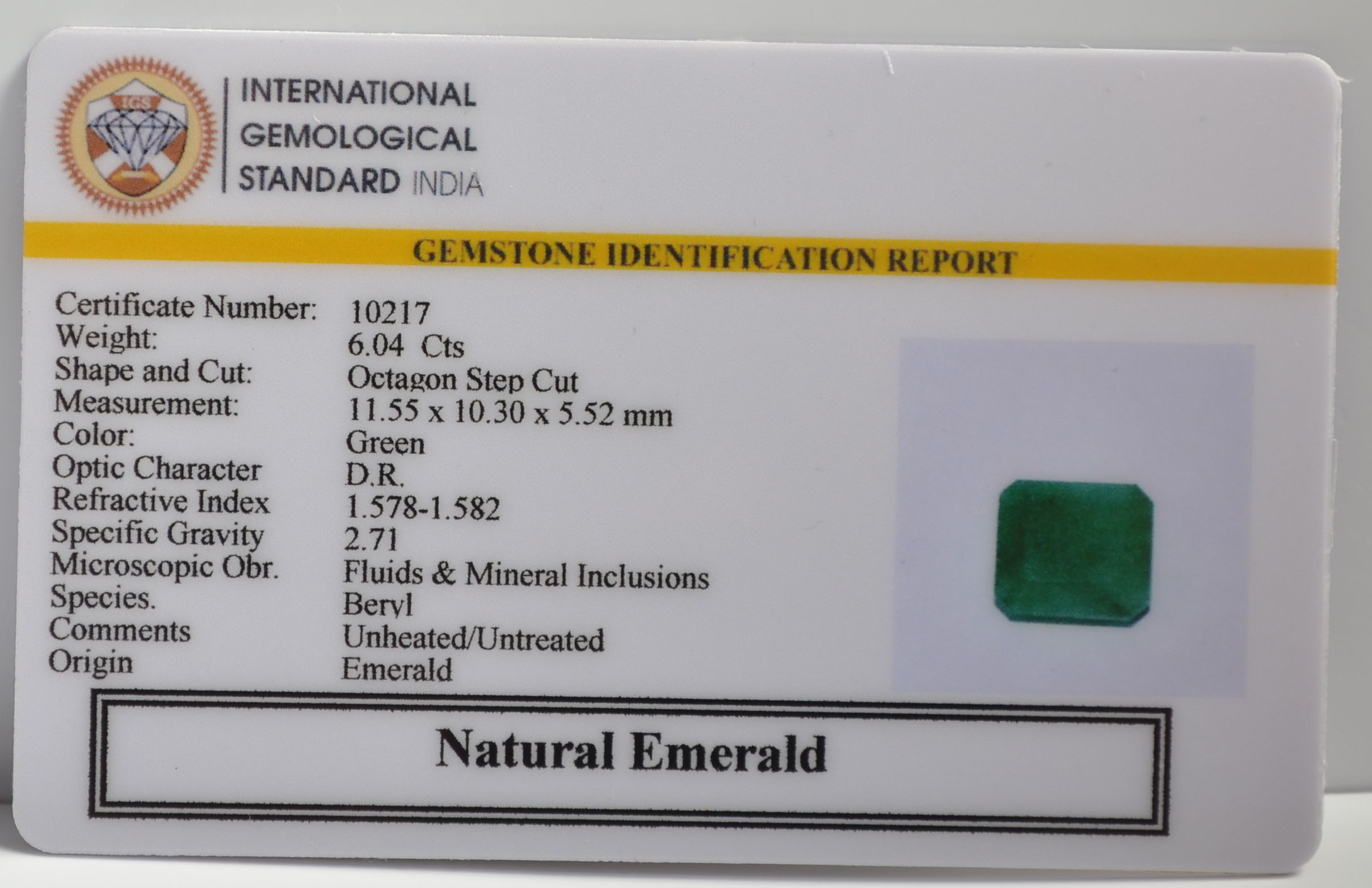 EMR22136 2 EMERALD 6.04 Ct.