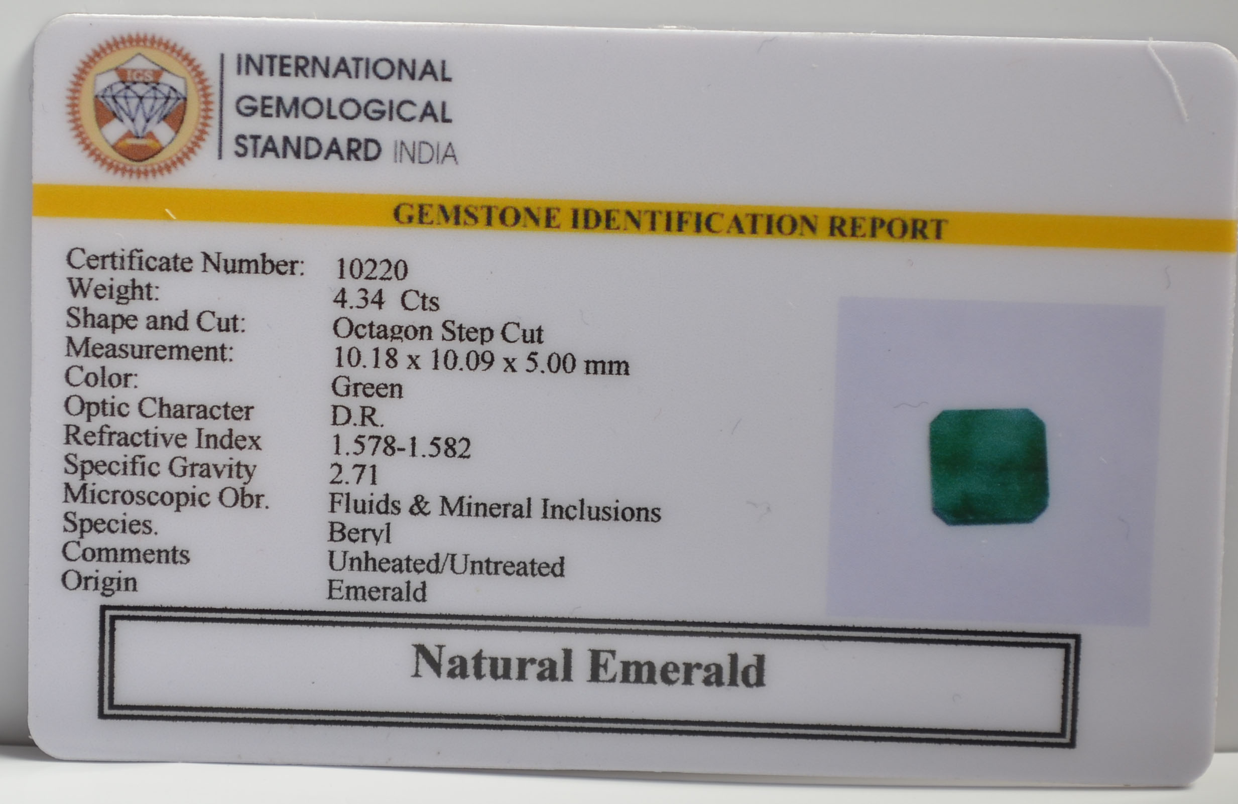 EMR22138 2 EMERALD 4.34 Ct.
