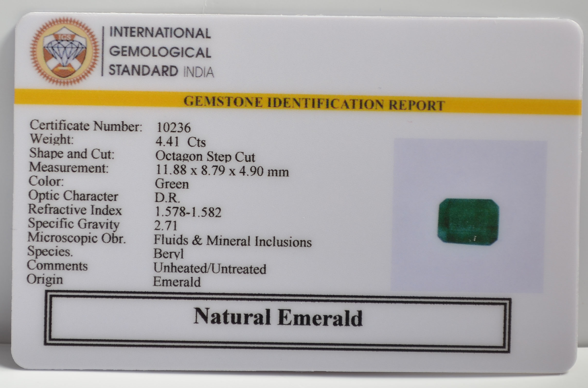 EMR22149 2 EMERALD 4.41 Ct.