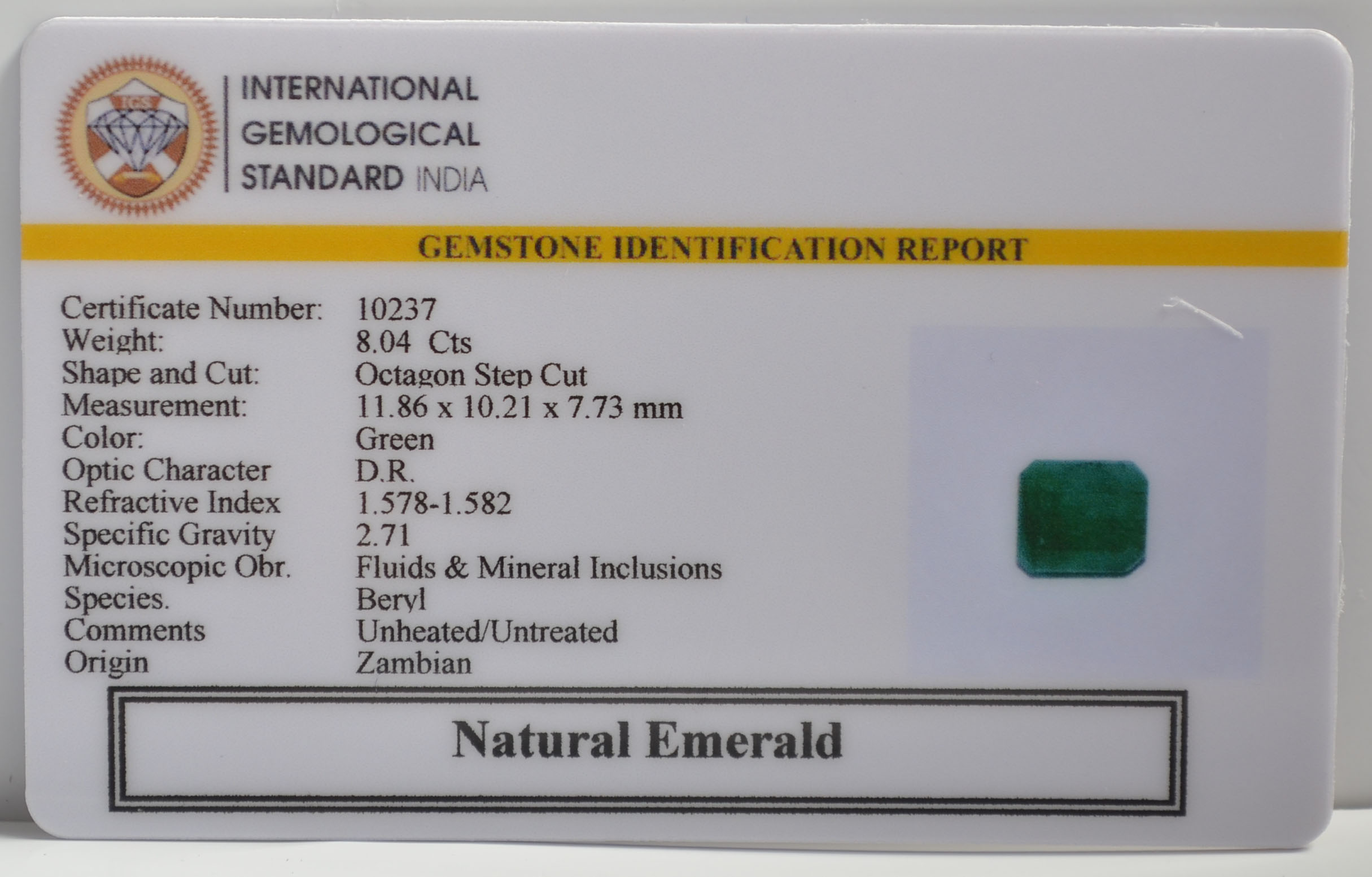EMR22150 2 EMERALD 8.04 Ct.