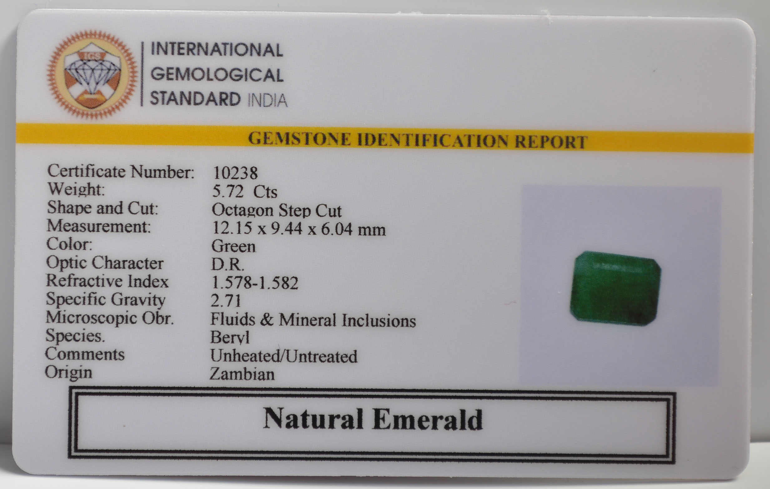 EMR22151 2 EMERALD 5.72 Ct.