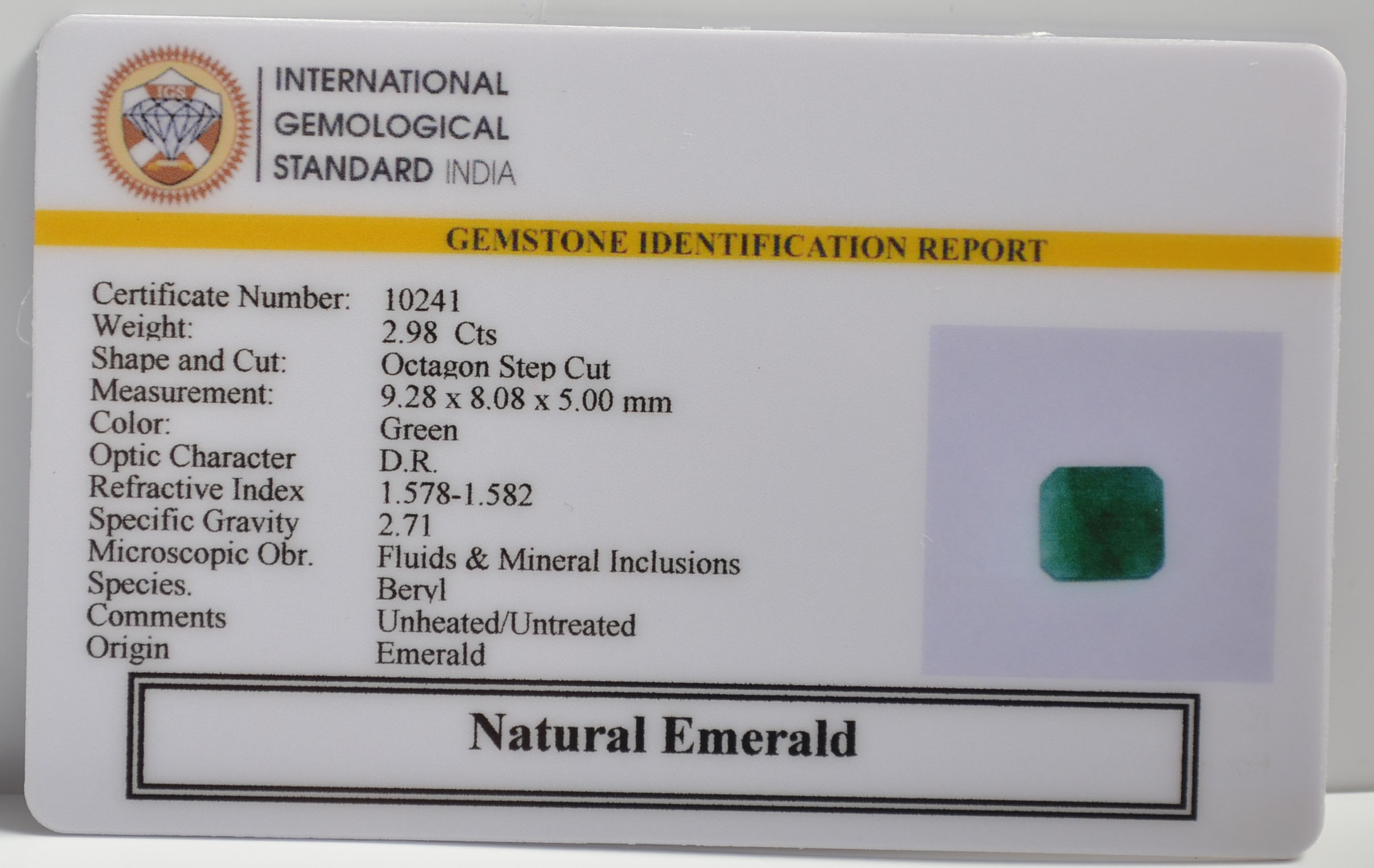 EMR22154 2 EMERALD 2.98 Ct.