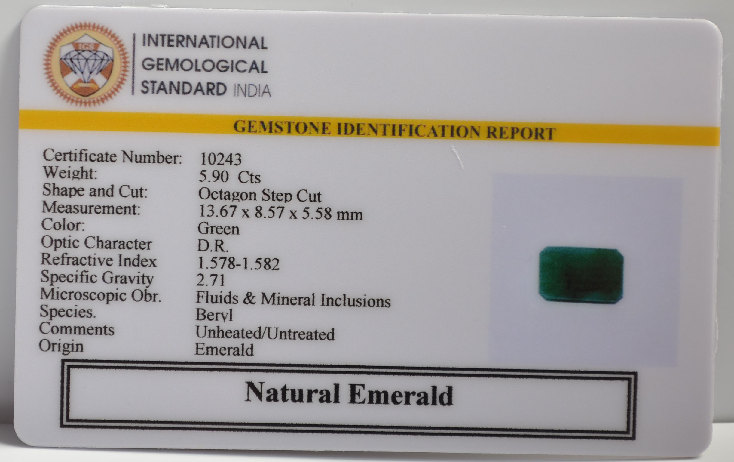 EMR22155 2 EMERALD 5.9 Ct.