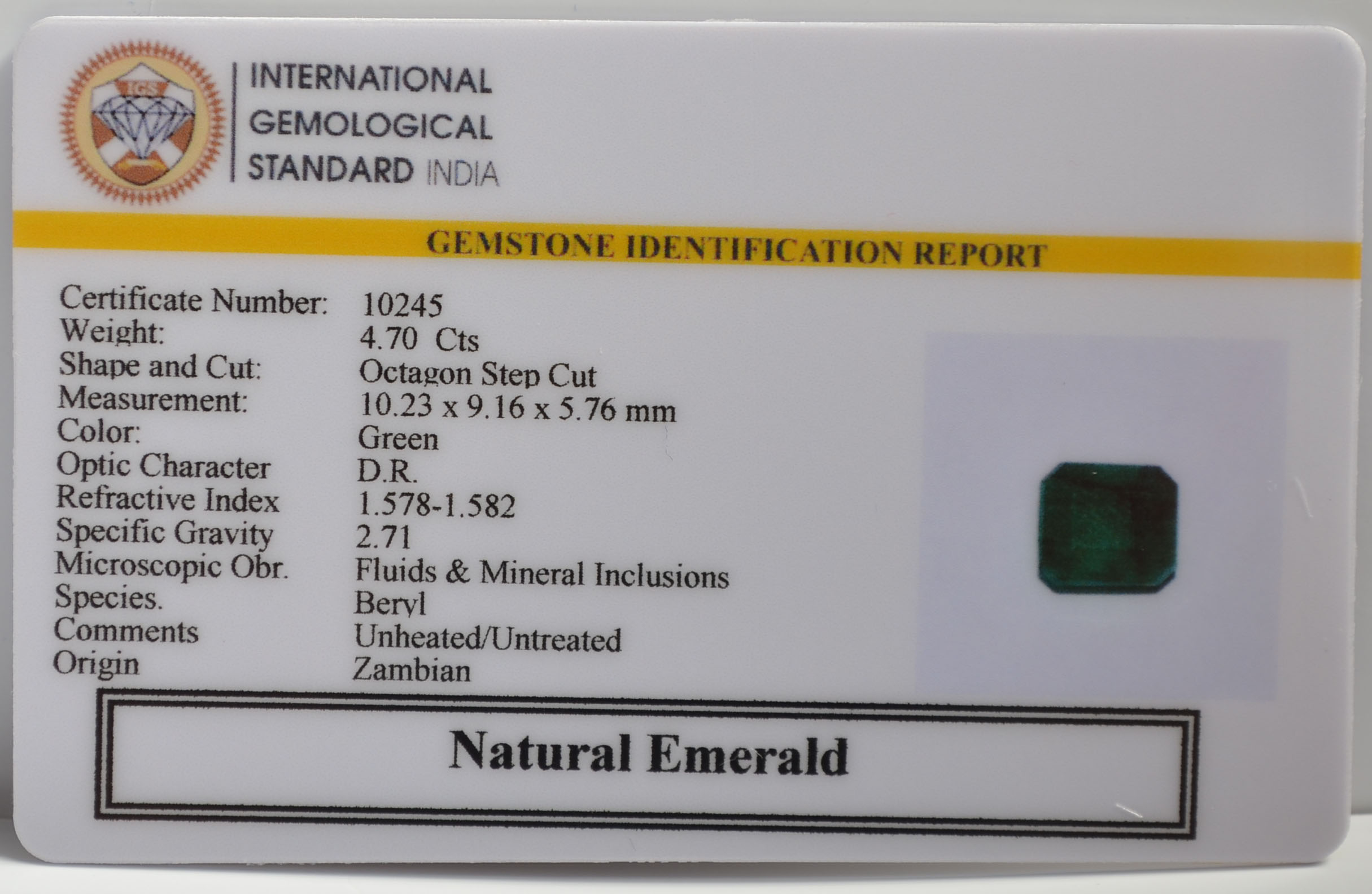 EMR22157 2 EMERALD 4.7 Ct.