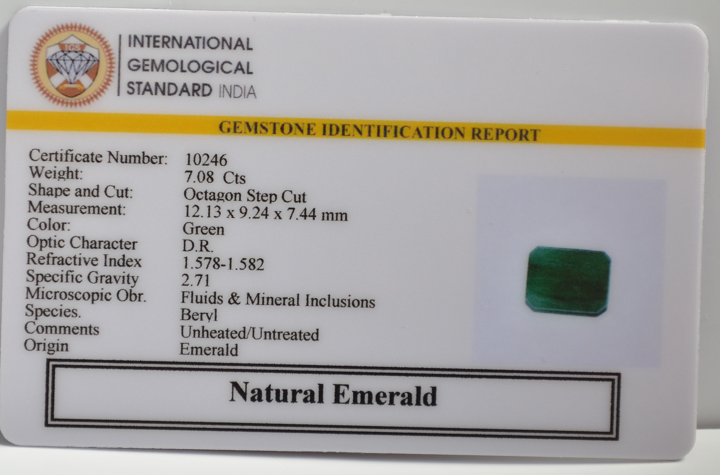 EMR22158 2 EMERALD 7.08 Ct.