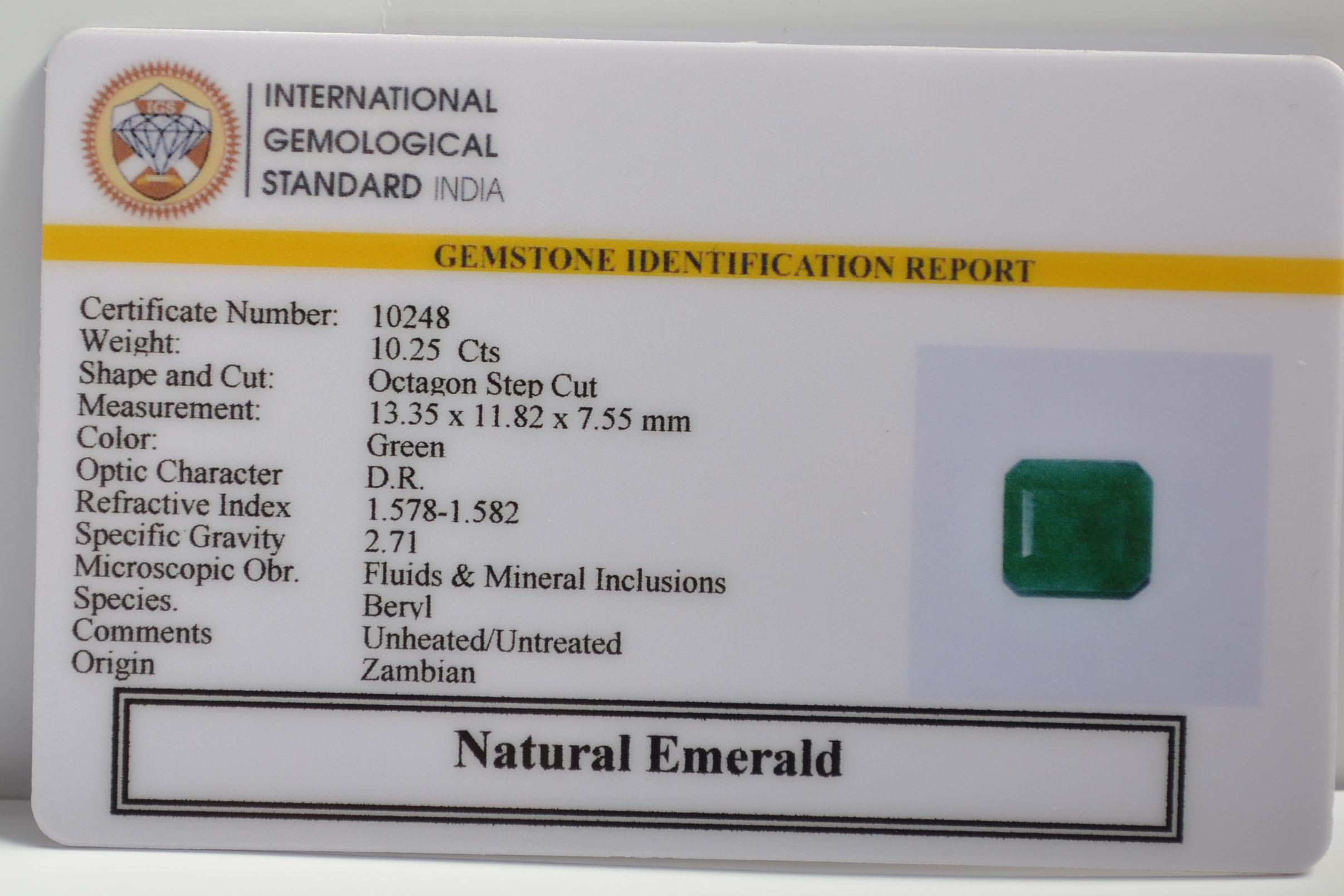 EMERALD 10.25 Ct. 3 EMR22159 2 EMERALD 10.25 Ct.