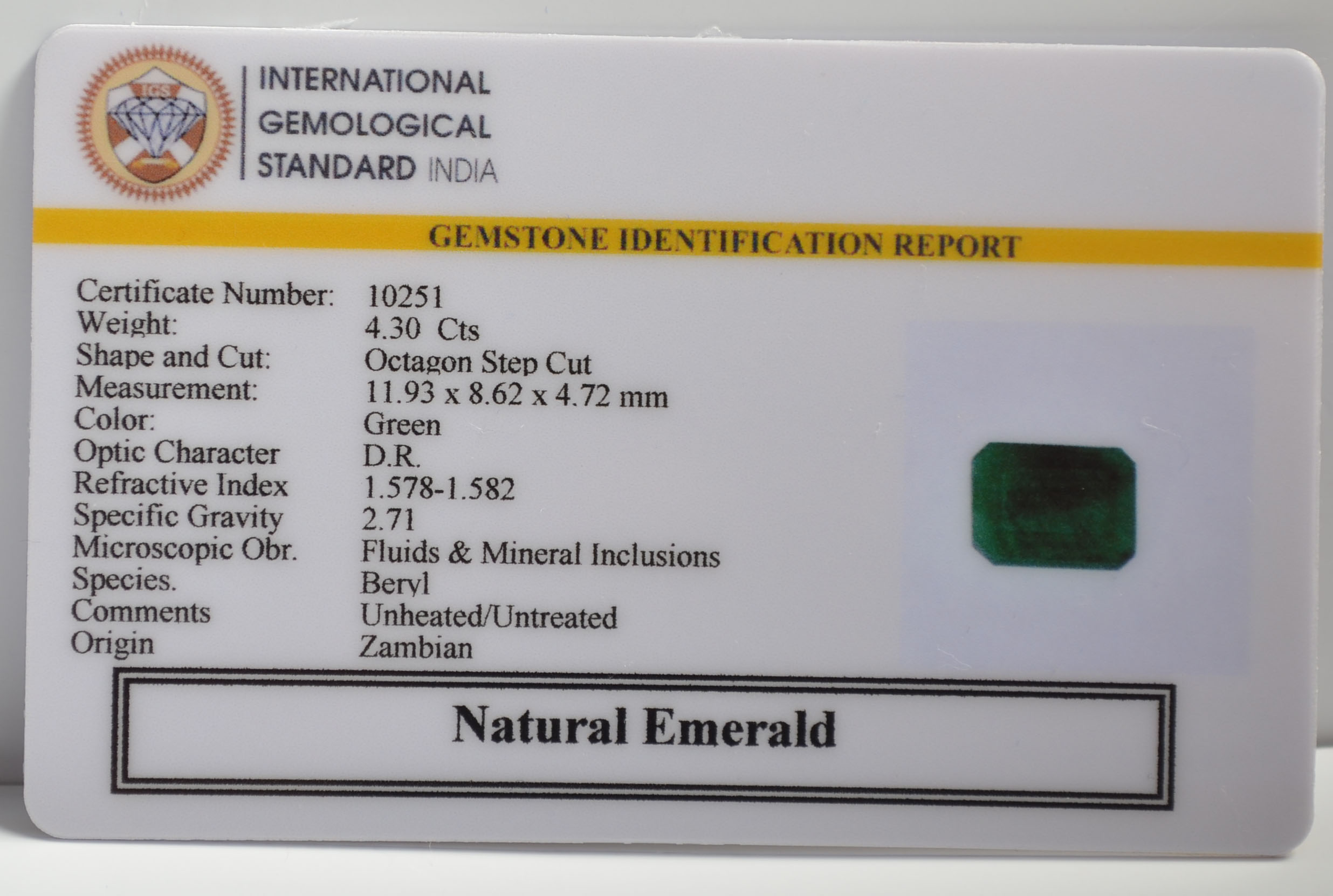 EMR22162 2 EMERALD 4.3 Ct.