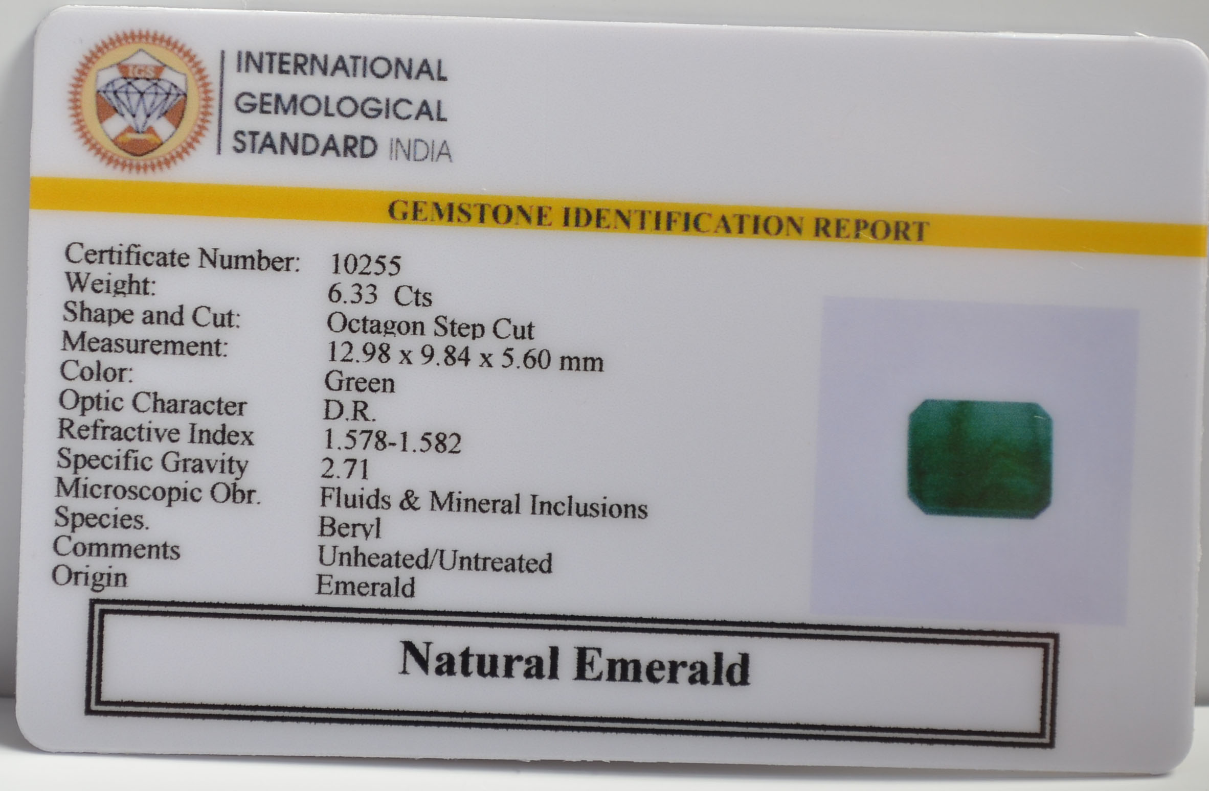 EMR22166 2 EMERALD 6.33 Ct.