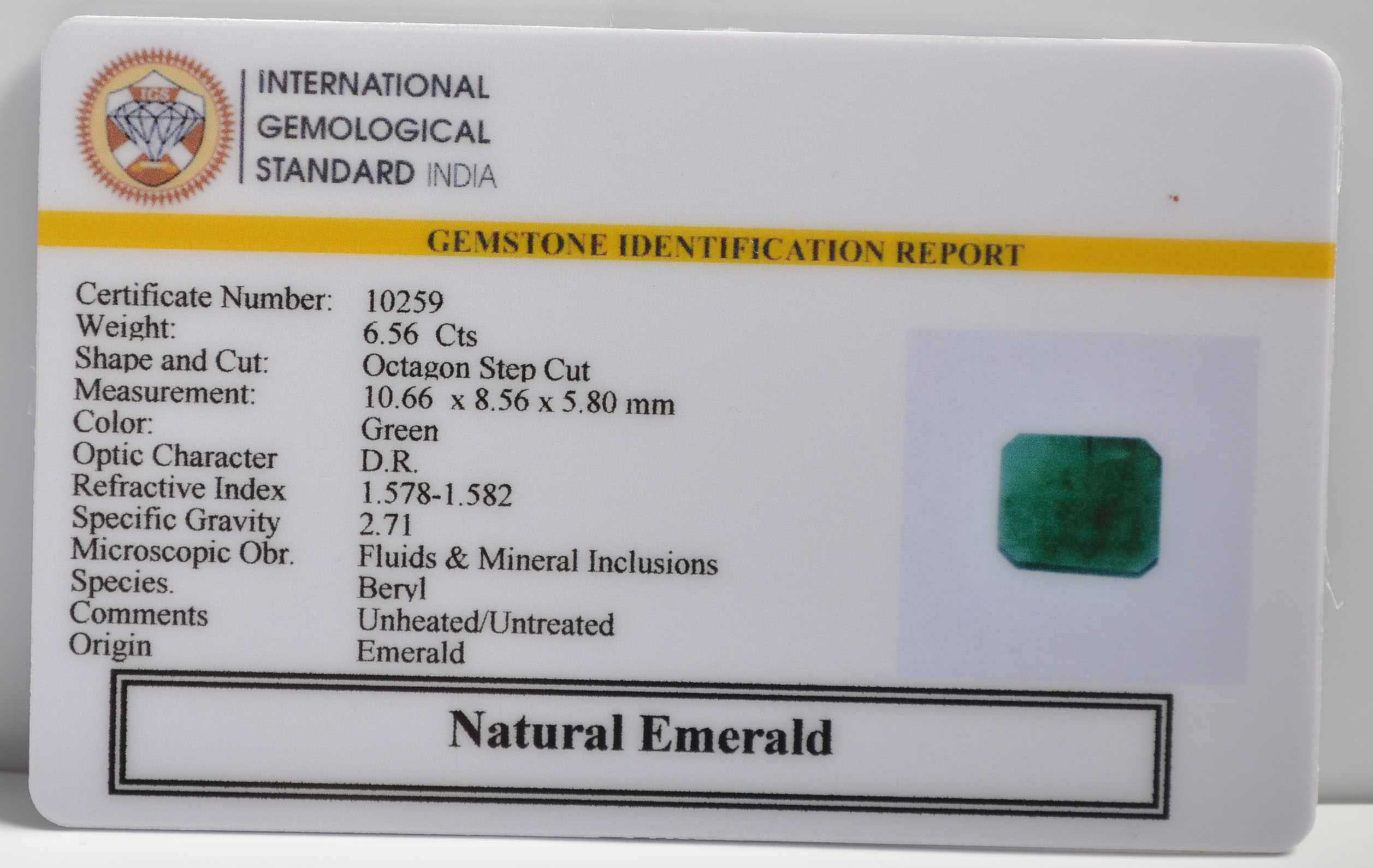 EMR22168 2 EMERALD 6.56 Ct.