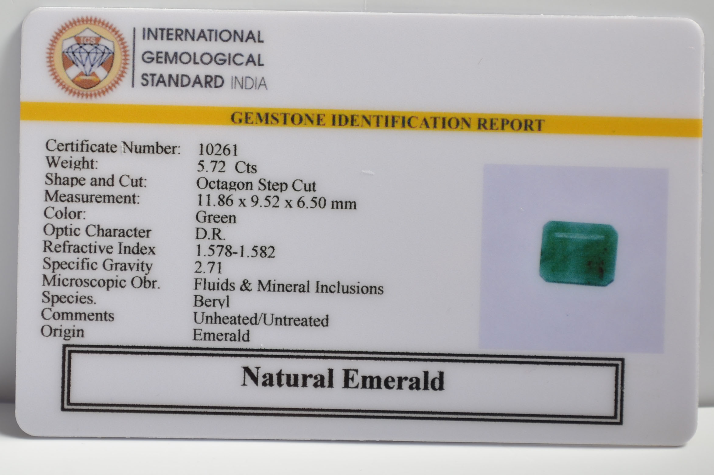 EMR22169 2 EMERALD 5.72 Ct.