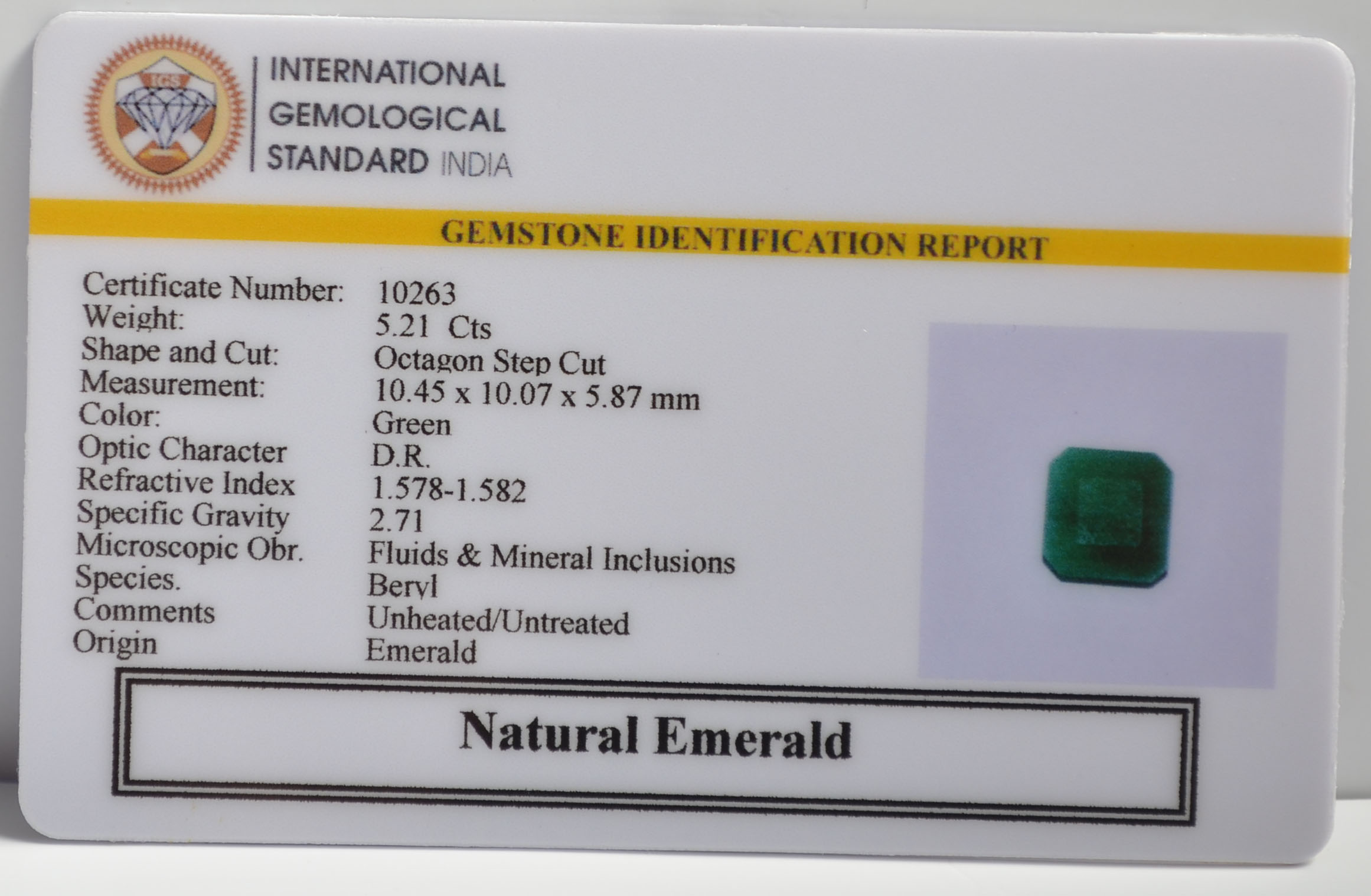 EMERALD 5.21 Ct. 3 EMR22170 2 EMERALD 5.21 Ct.