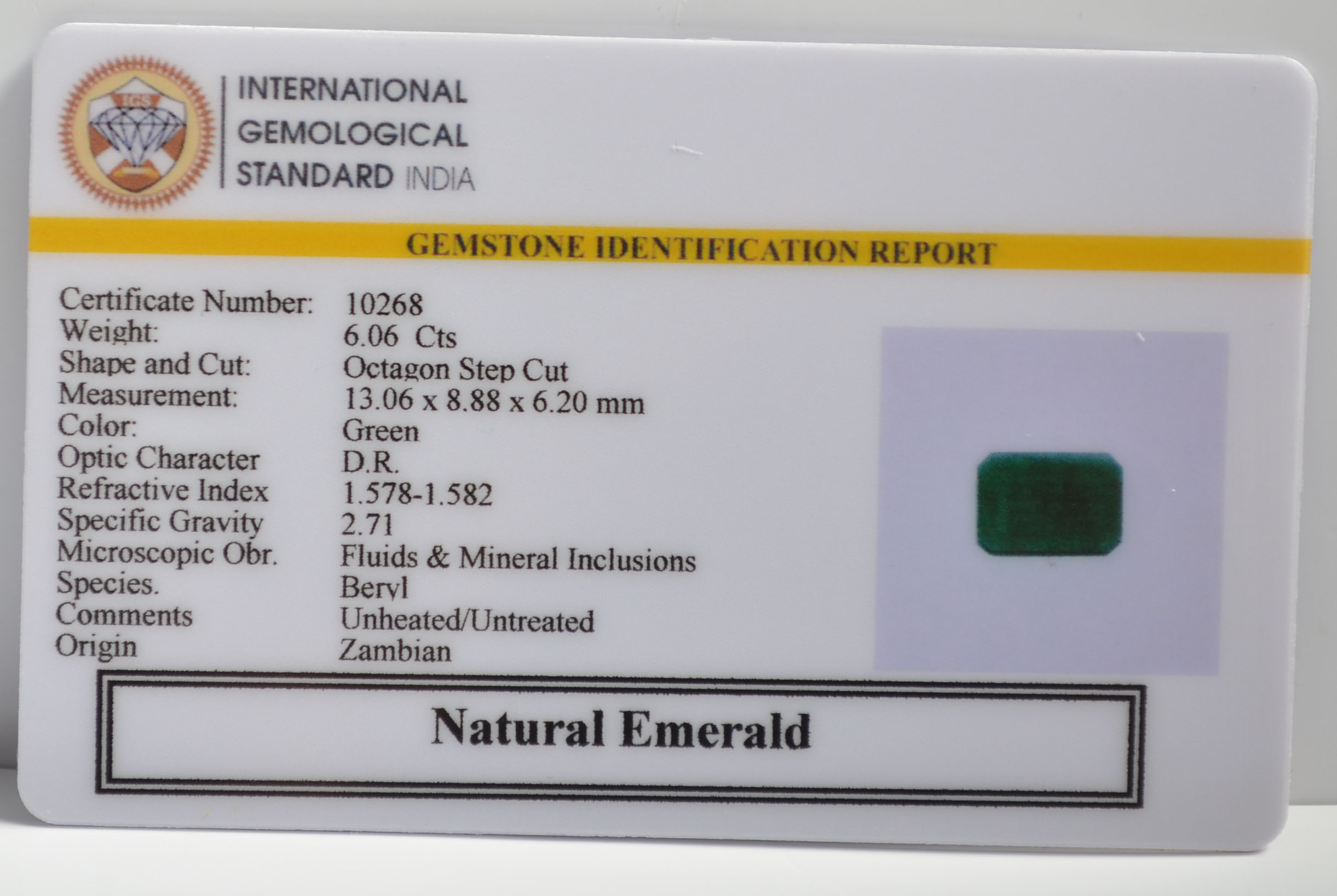 EMR22175 2 EMERALD 6.06 Ct.