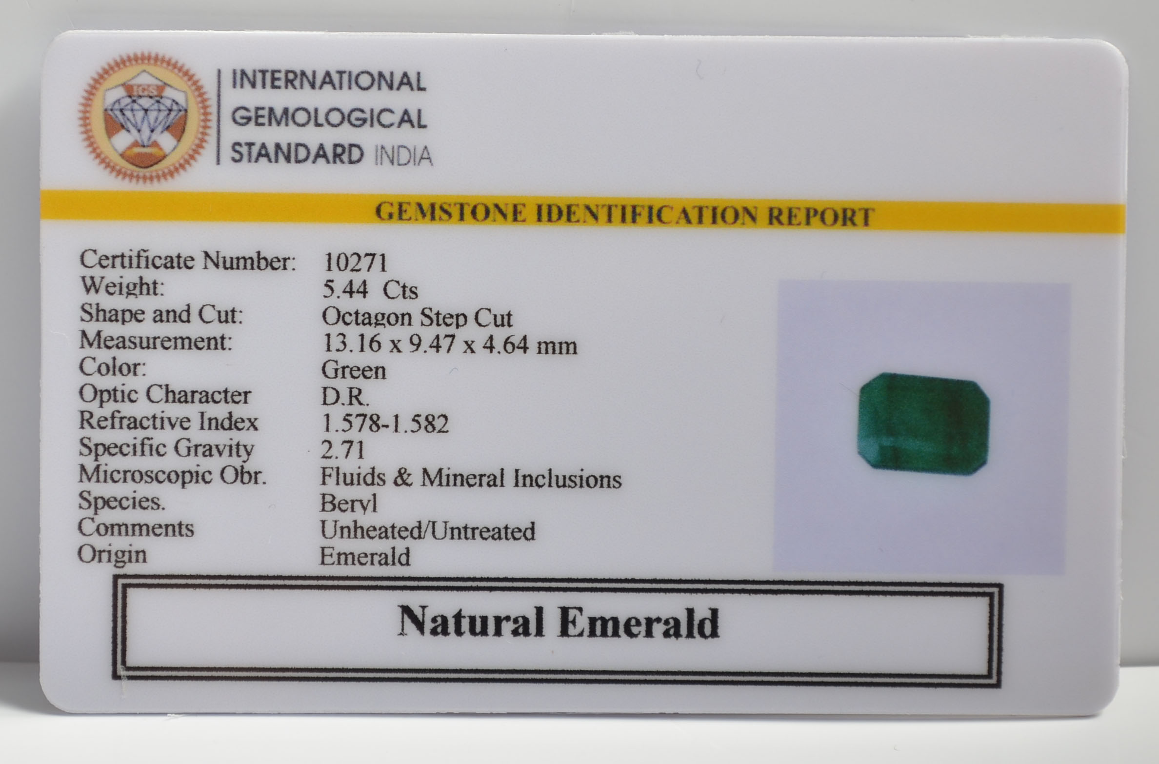 EMR22177 2 EMERALD 5.44 Ct.