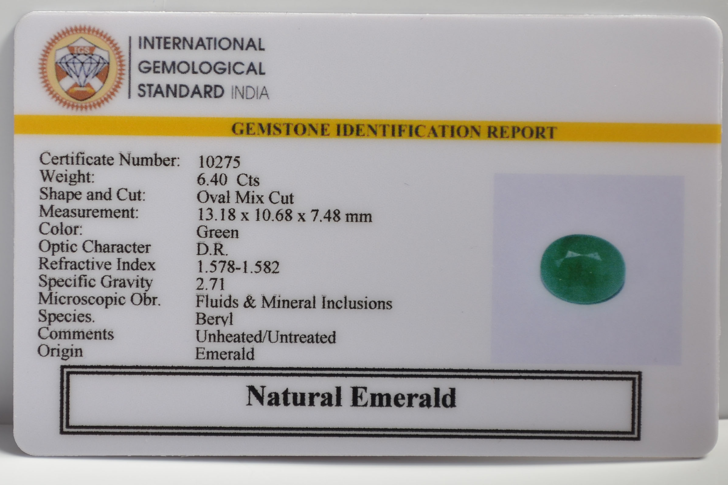 EMR22178 2 EMERALD 6.4 Ct.