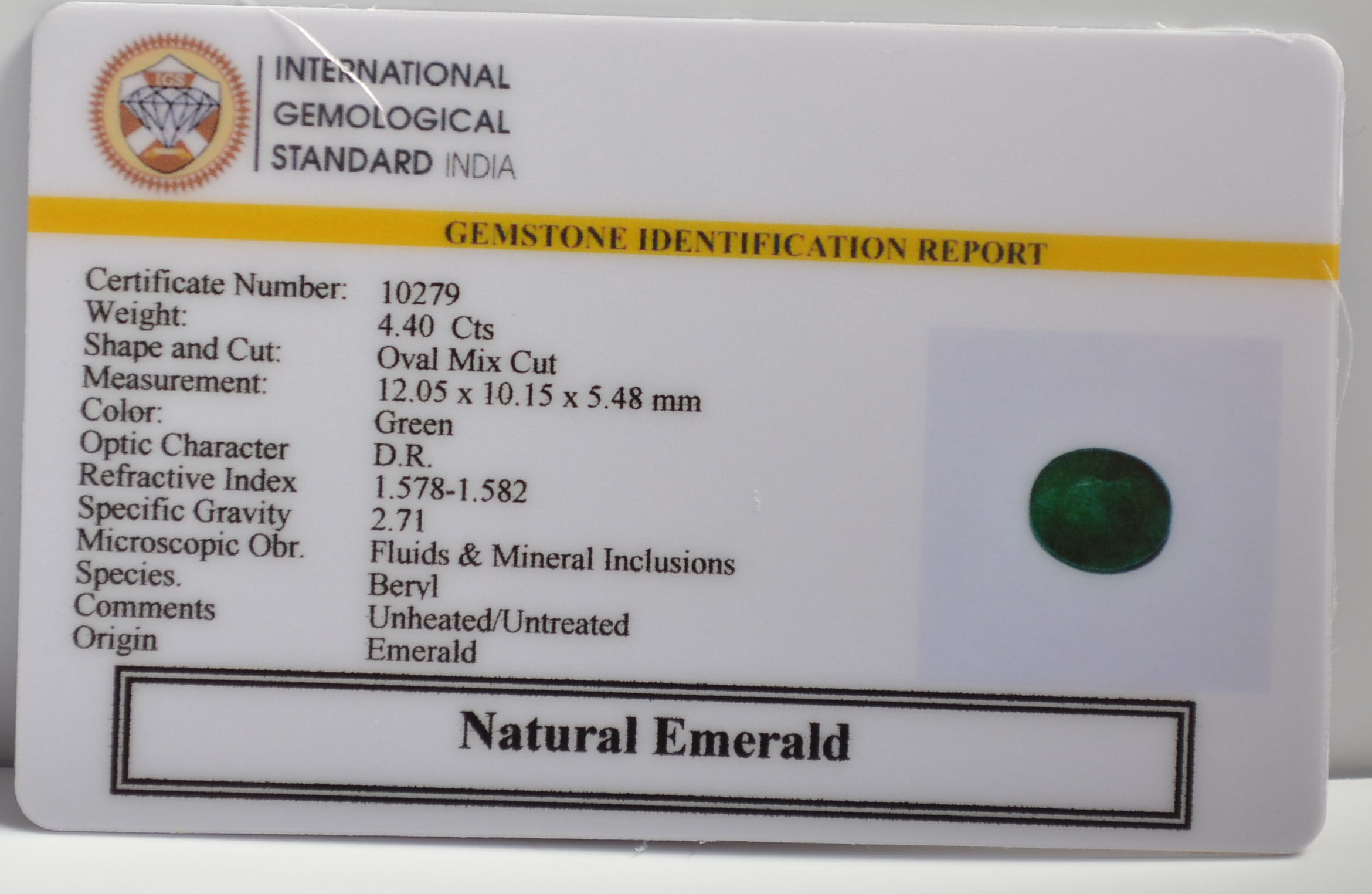 EMR22180 2 EMERALD 4.4 Ct.