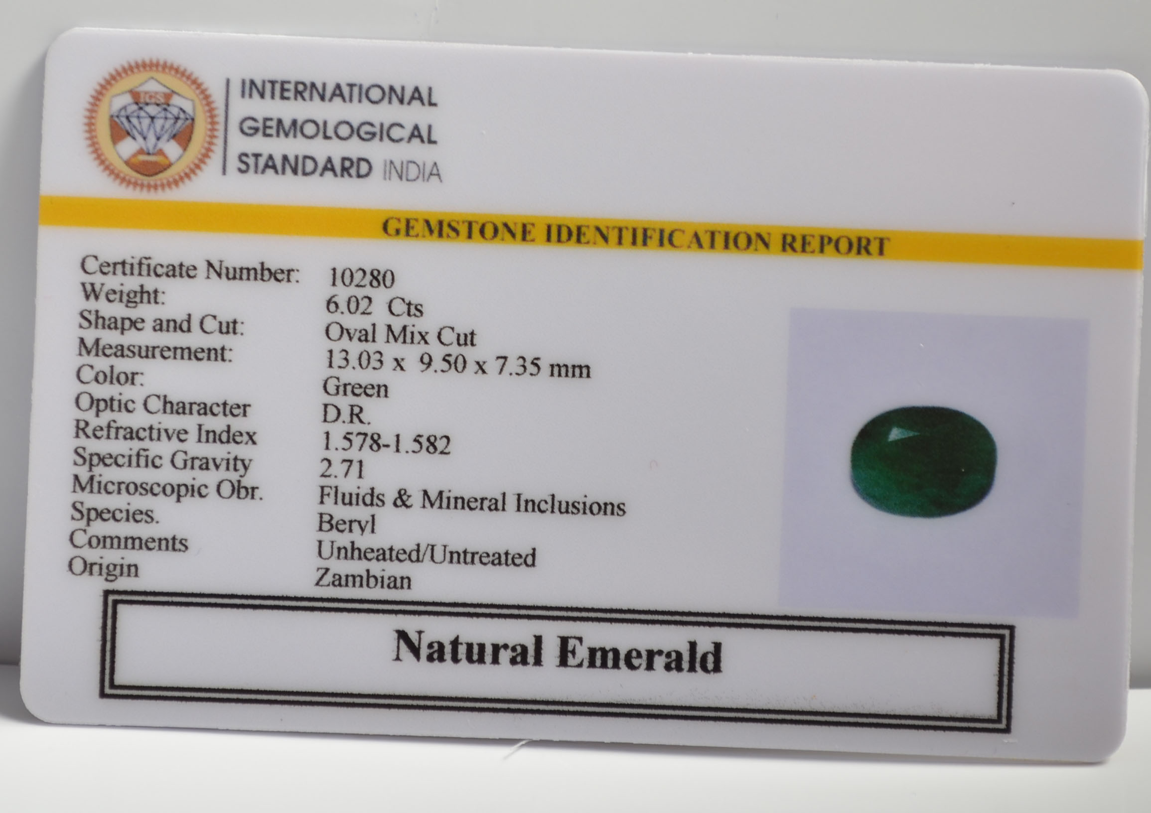 EMR22181 2 EMERALD 6.02 Ct.