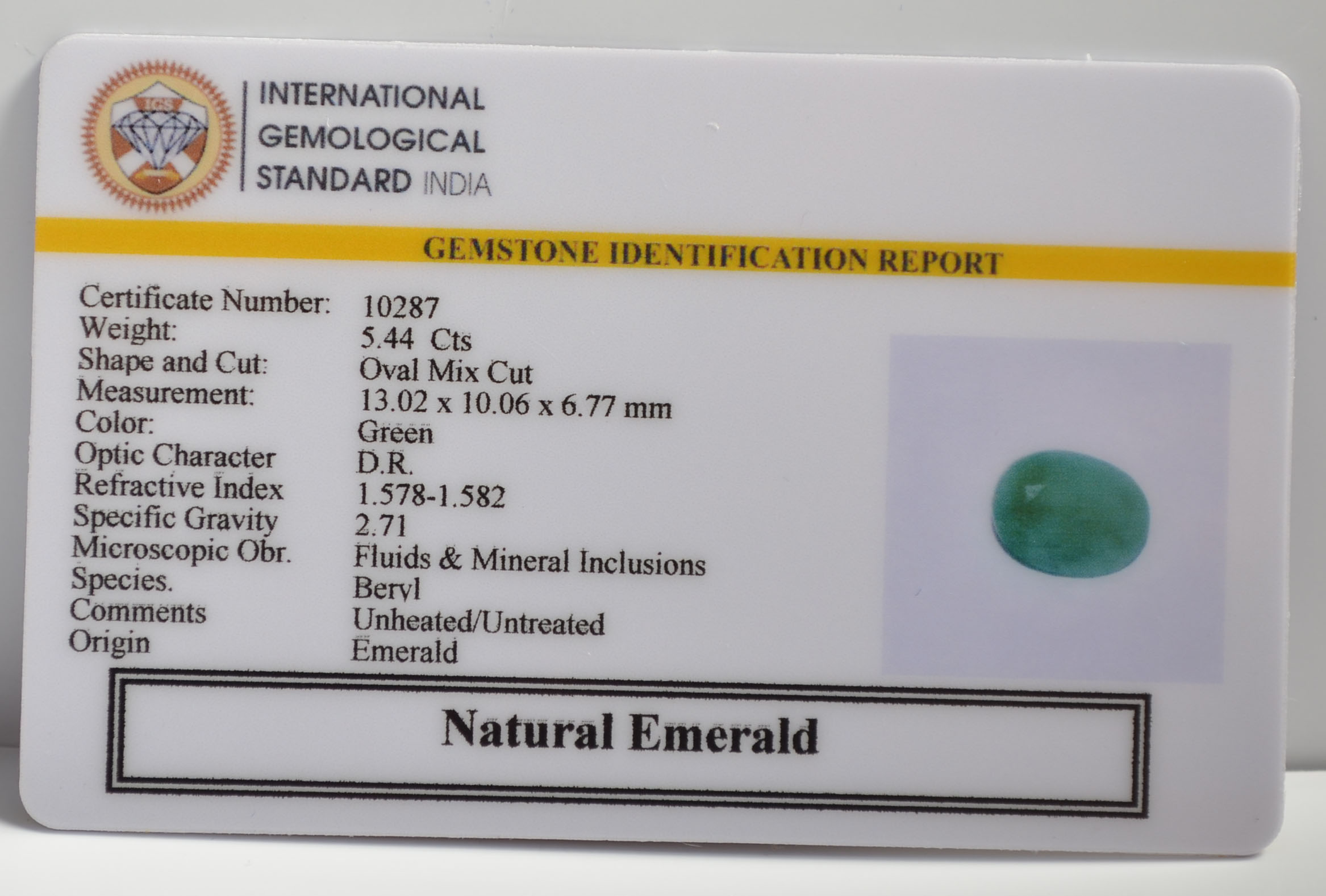 EMR22185 2 EMERALD 5.44 Ct.
