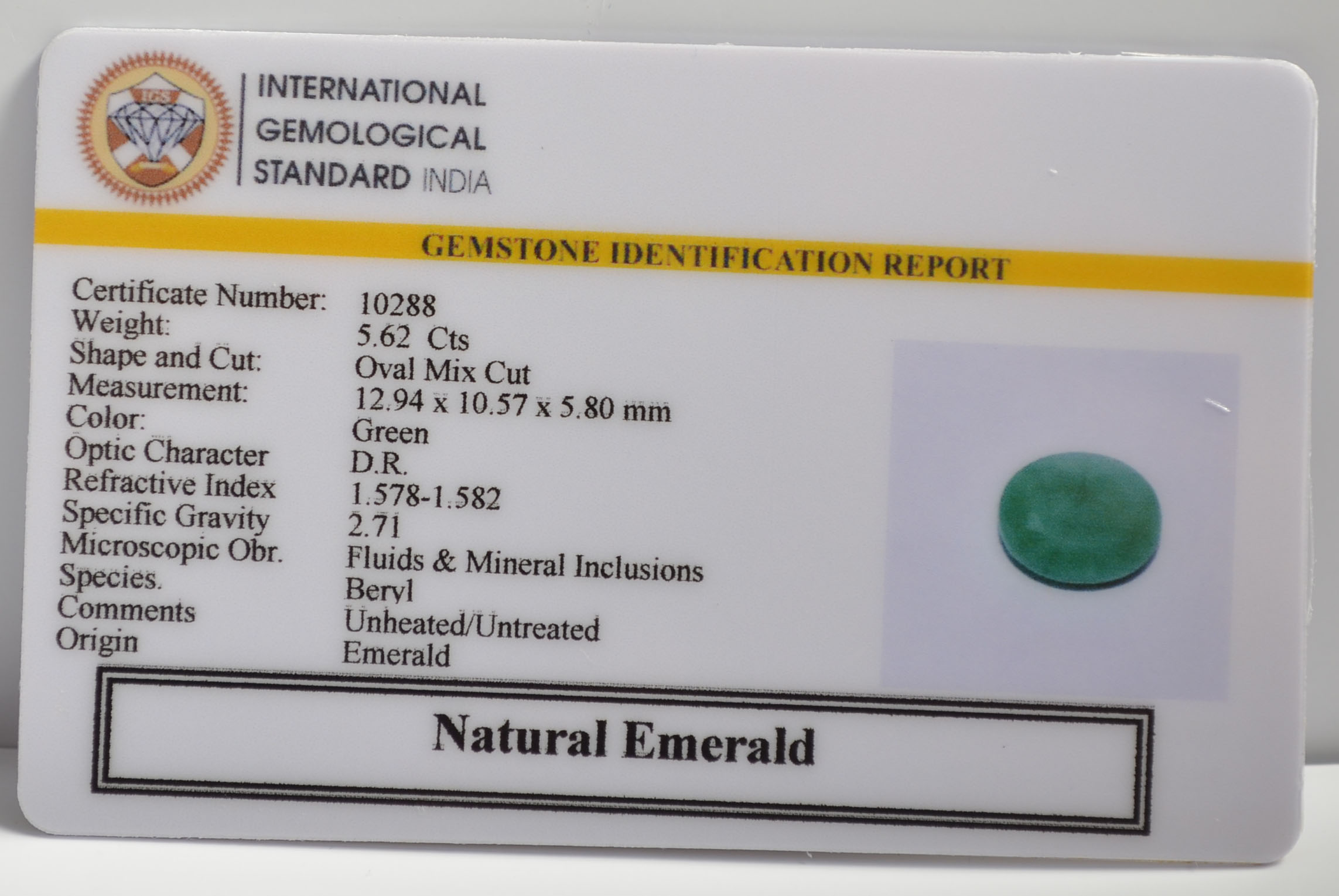 EMR22186 2 EMERALD 5.62 Ct.
