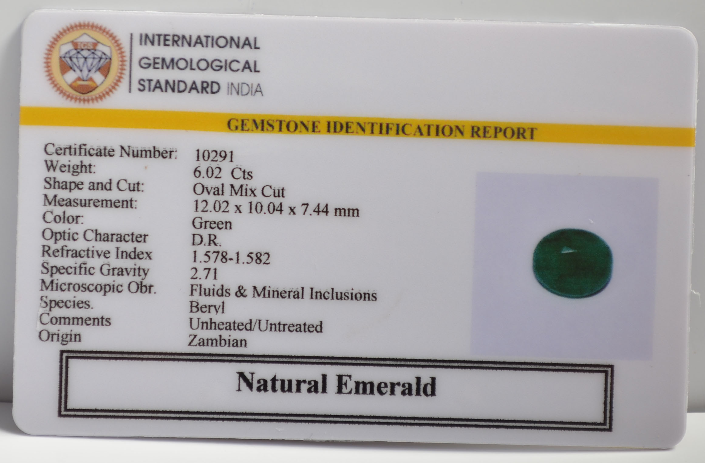 EMERALD 6.02 Ct. 3 EMR22187 2 EMERALD 6.02 Ct.