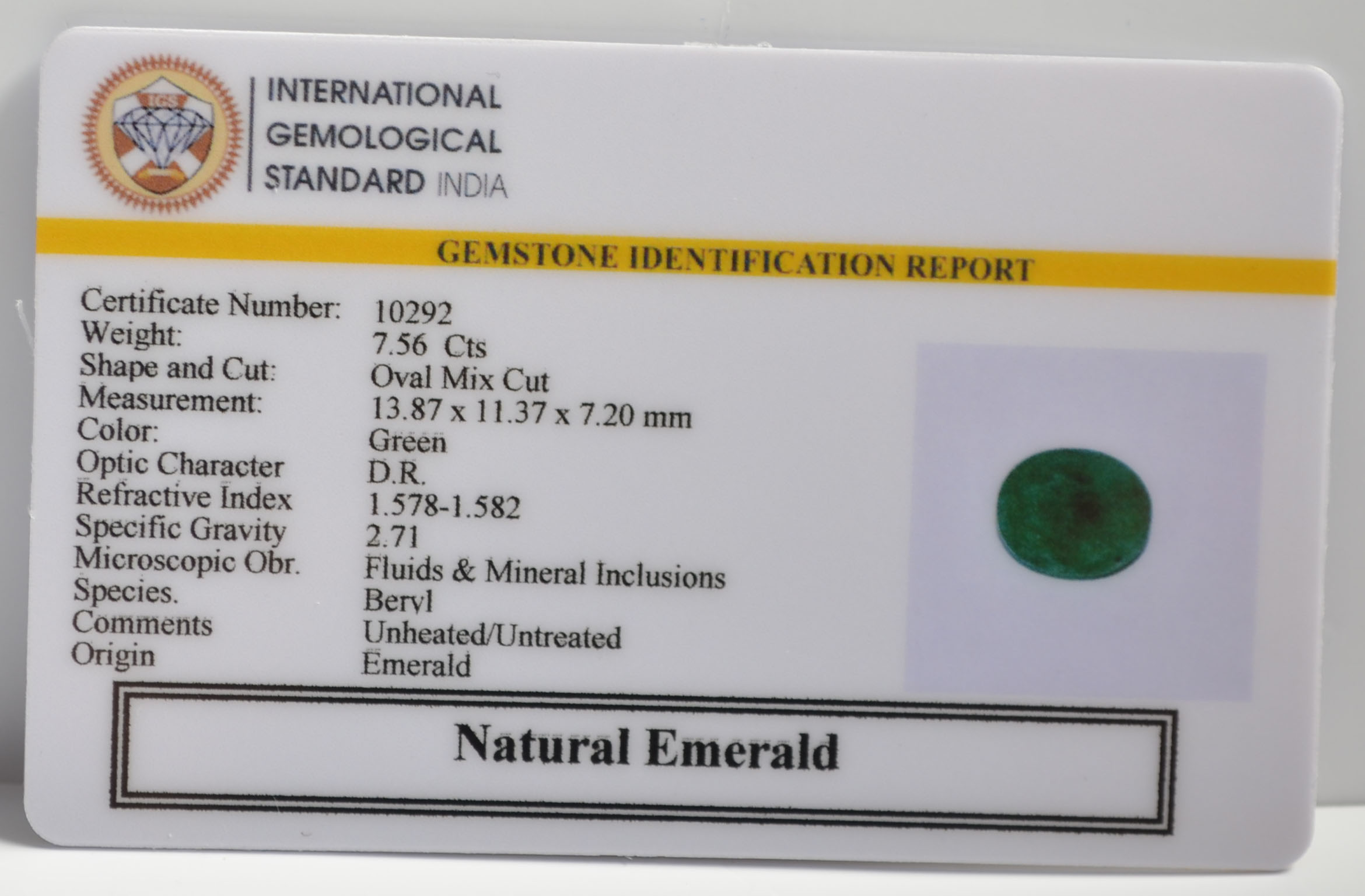 EMR22188 2 EMERALD 7.56 Ct.
