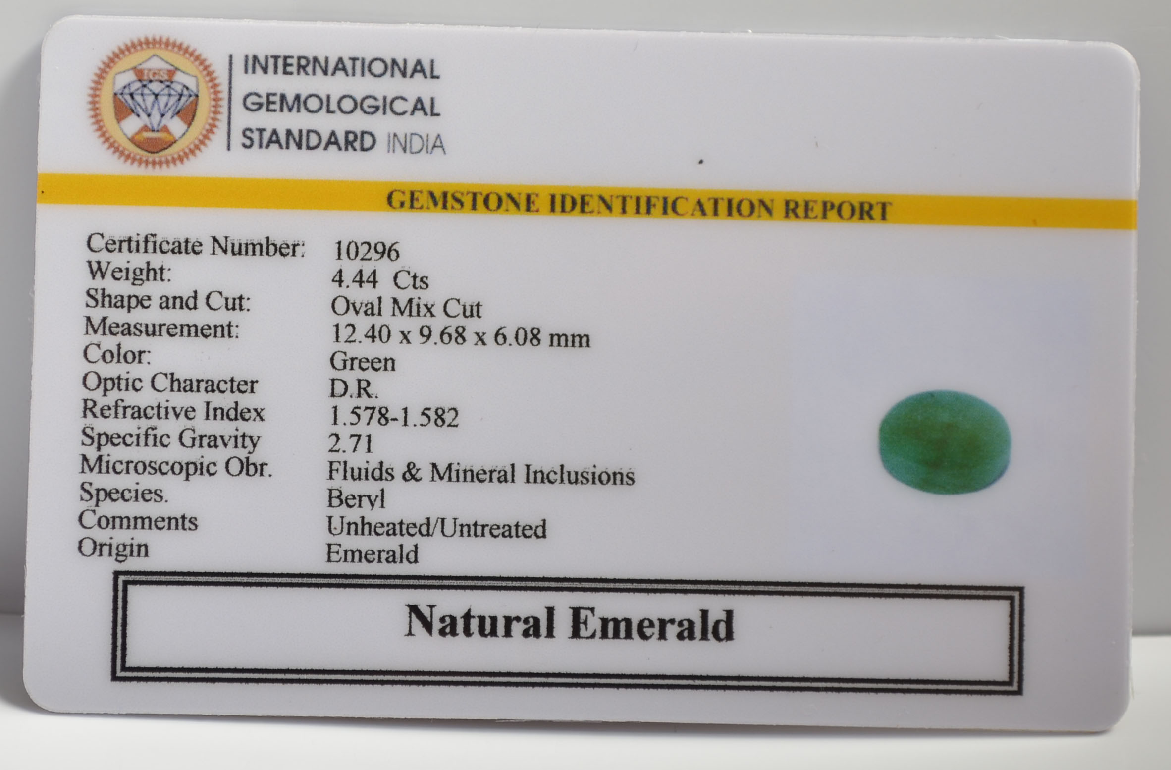 EMR22191 2 EMERALD 4.44 Ct.
