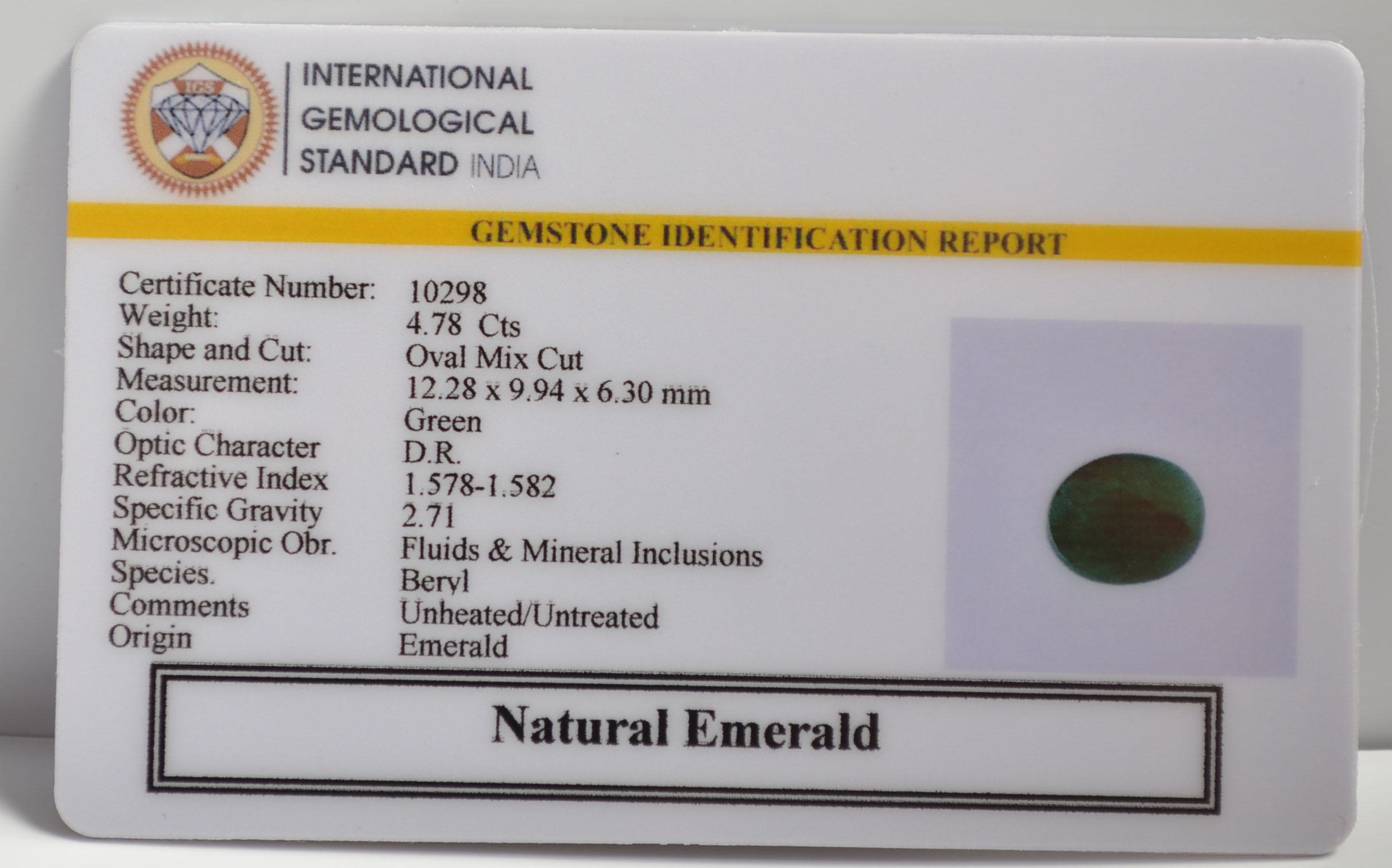 EMR22193 2 EMERALD 4.78 Ct.