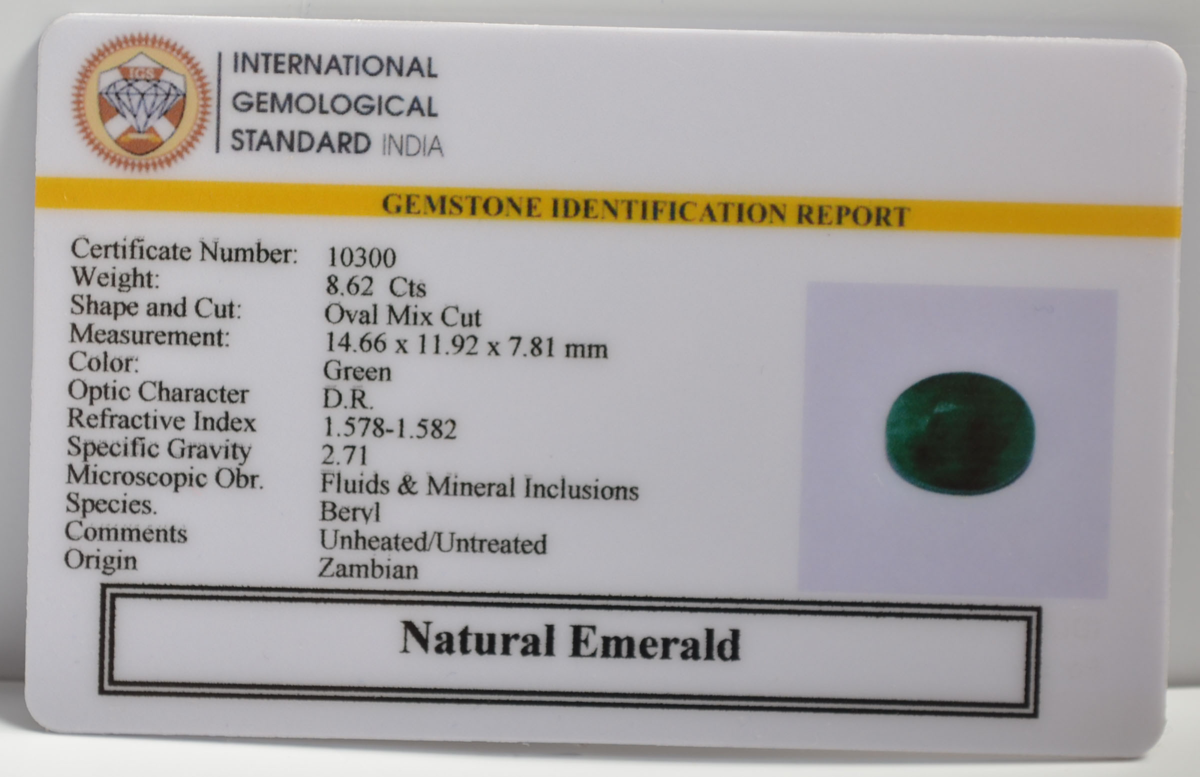 EMR22195 2 EMERALD 8.62 Ct.