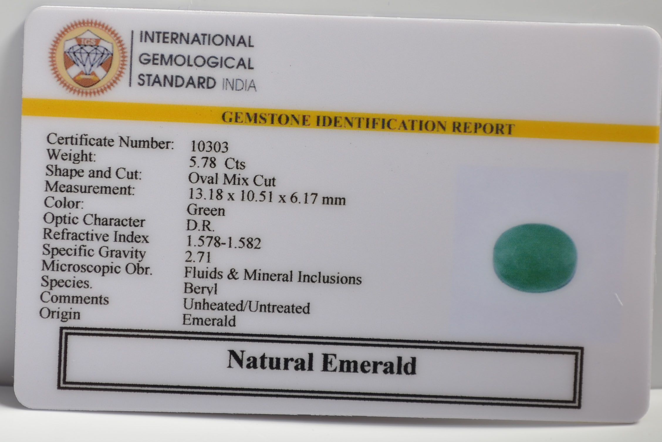 EMR22198 2 EMERALD 5.78 Ct.