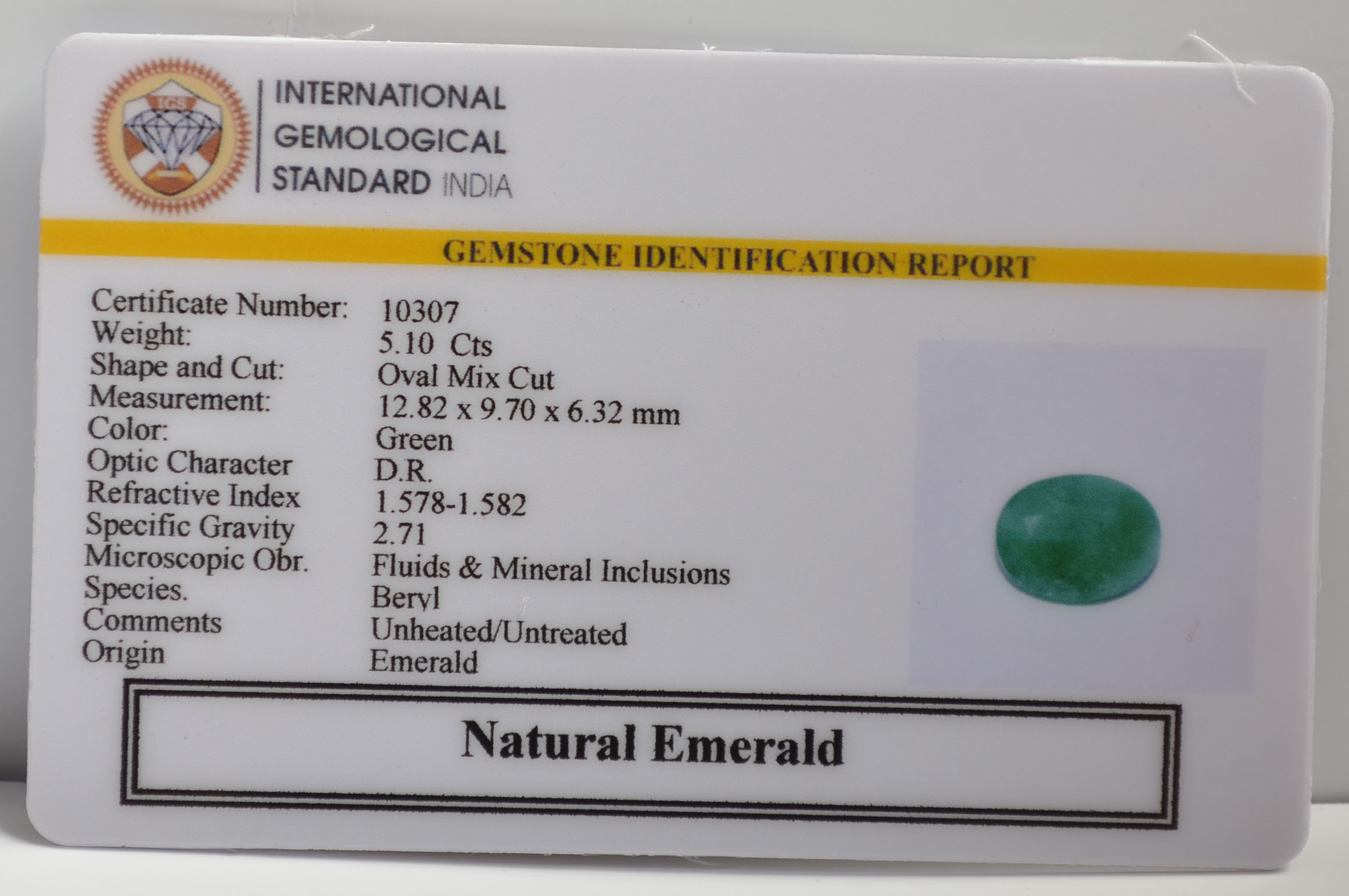 EMR22201 2 EMERALD 5.1 Ct.
