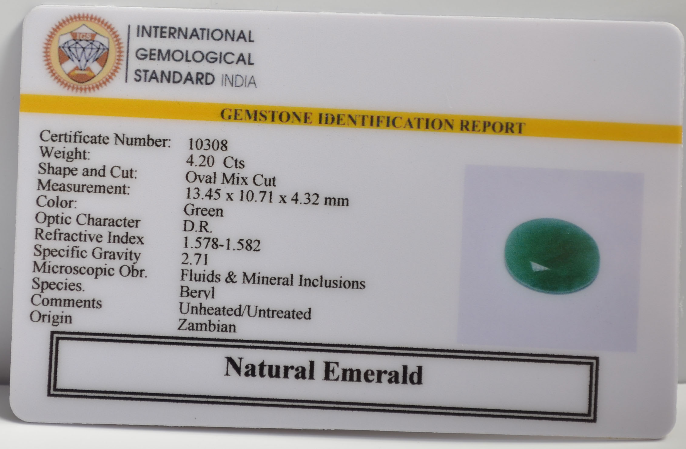EMR22202 2 EMERALD 4.2 Ct.