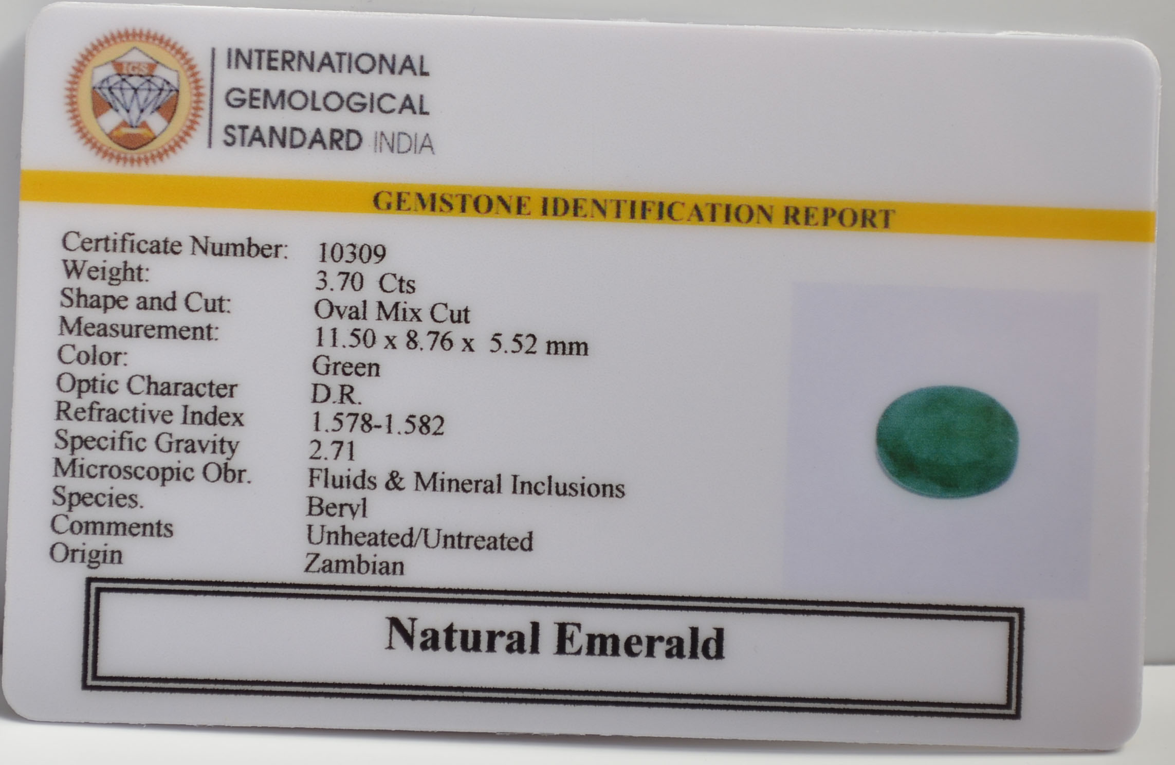 EMR22203 2 EMERALD 3.7 Ct.