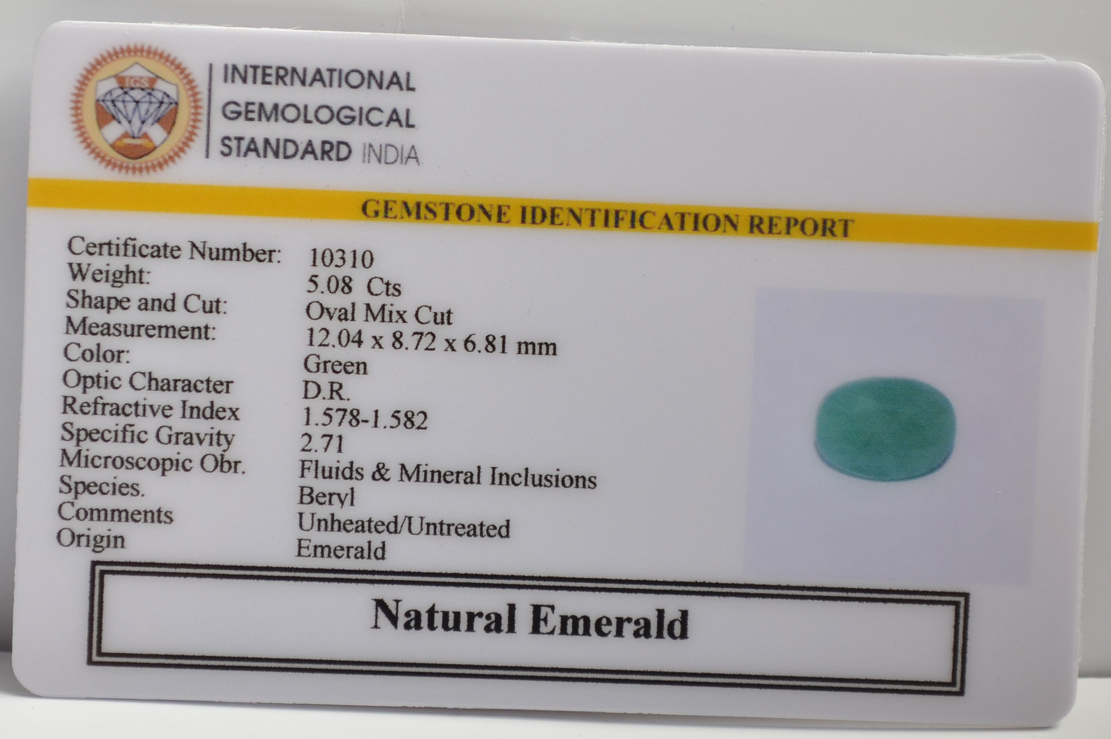 EMR22204 2 EMERALD 5.08 Ct.